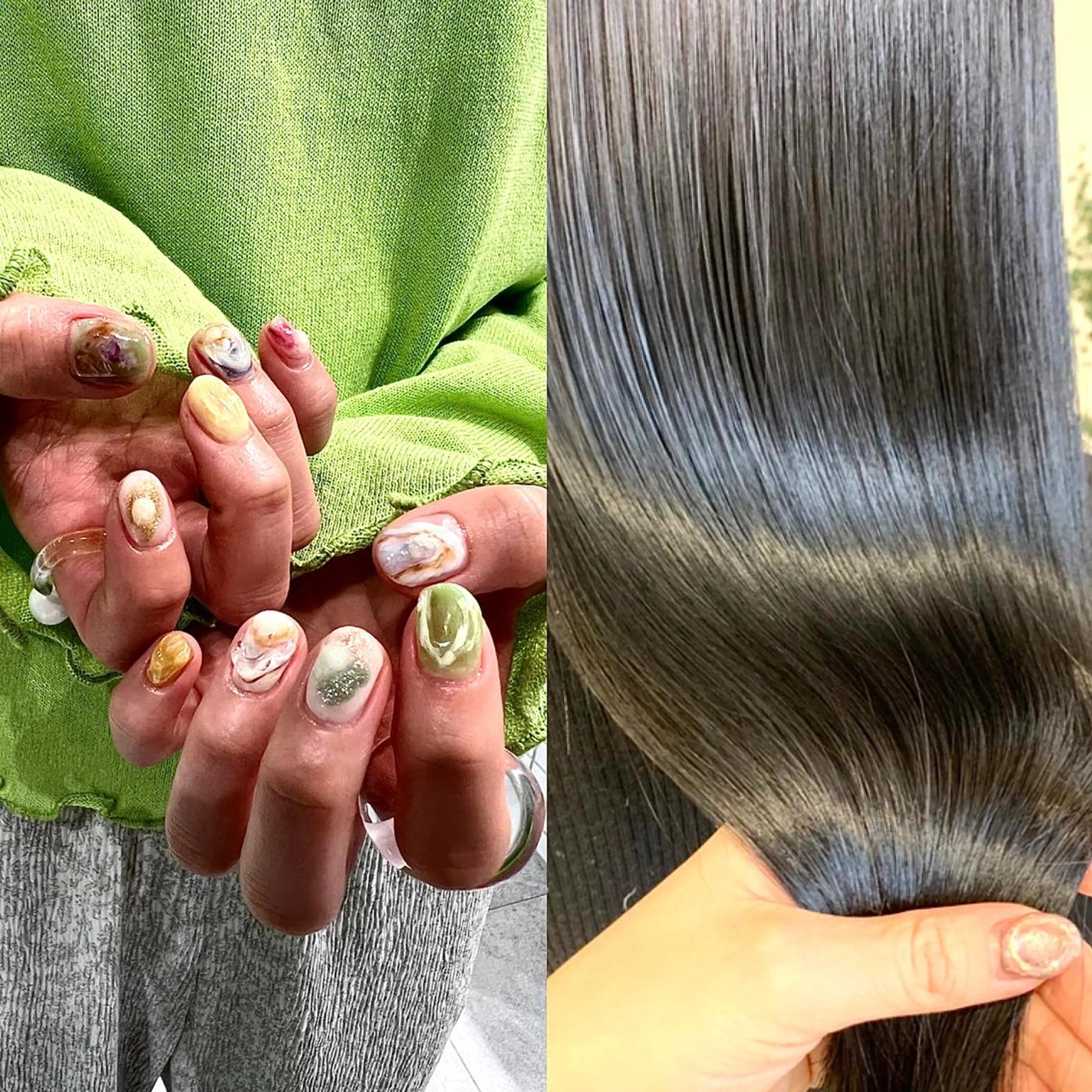 ロング ネイル 【韓国ヘア・ネイル】 HINATA🍒のネイルデザイン