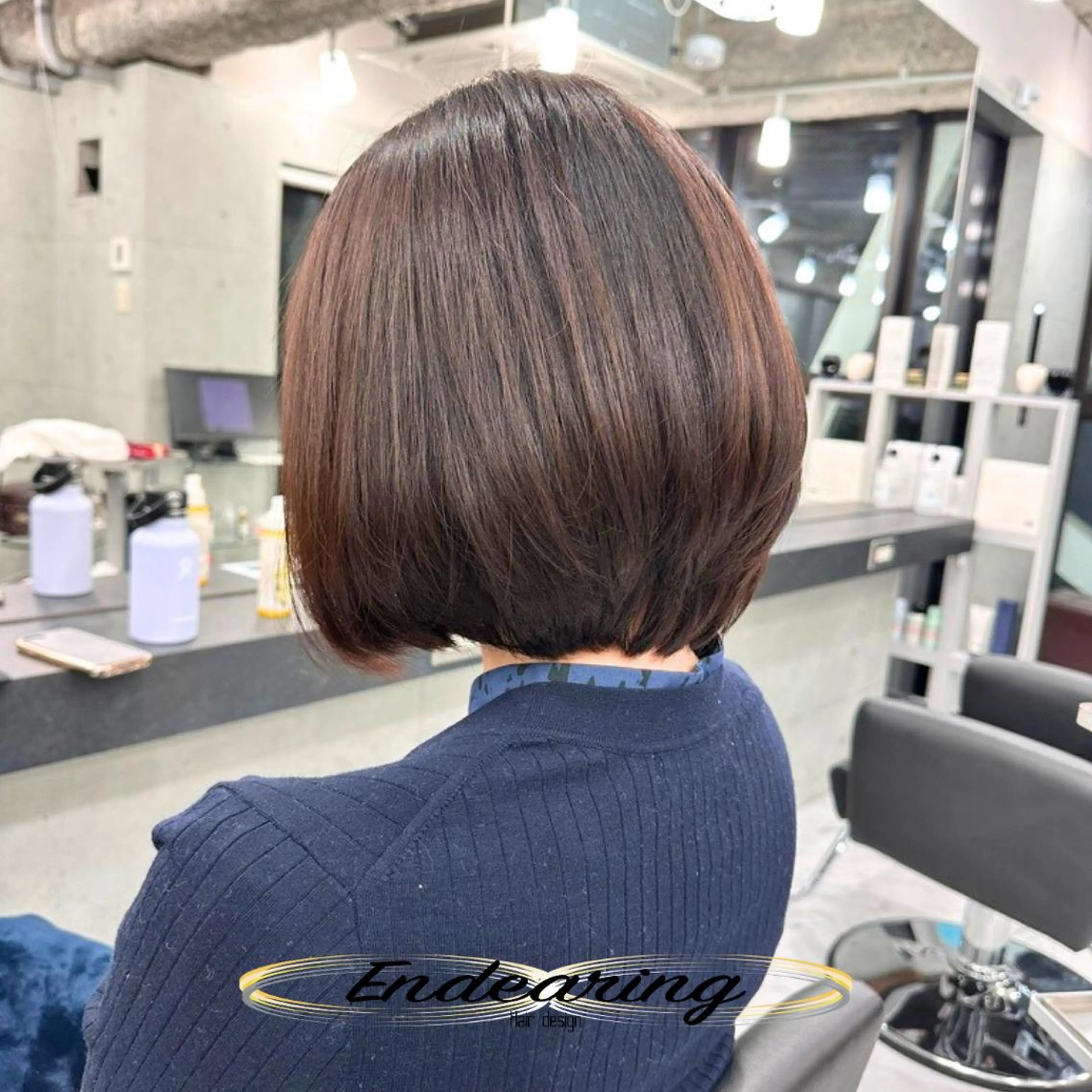 ショート 前下がりボブ ボブ レイヤーカット 似合わせカット ショートヘア カット ヘアカラー Endearing 銀座/レイヤーカットのヘアスタイル