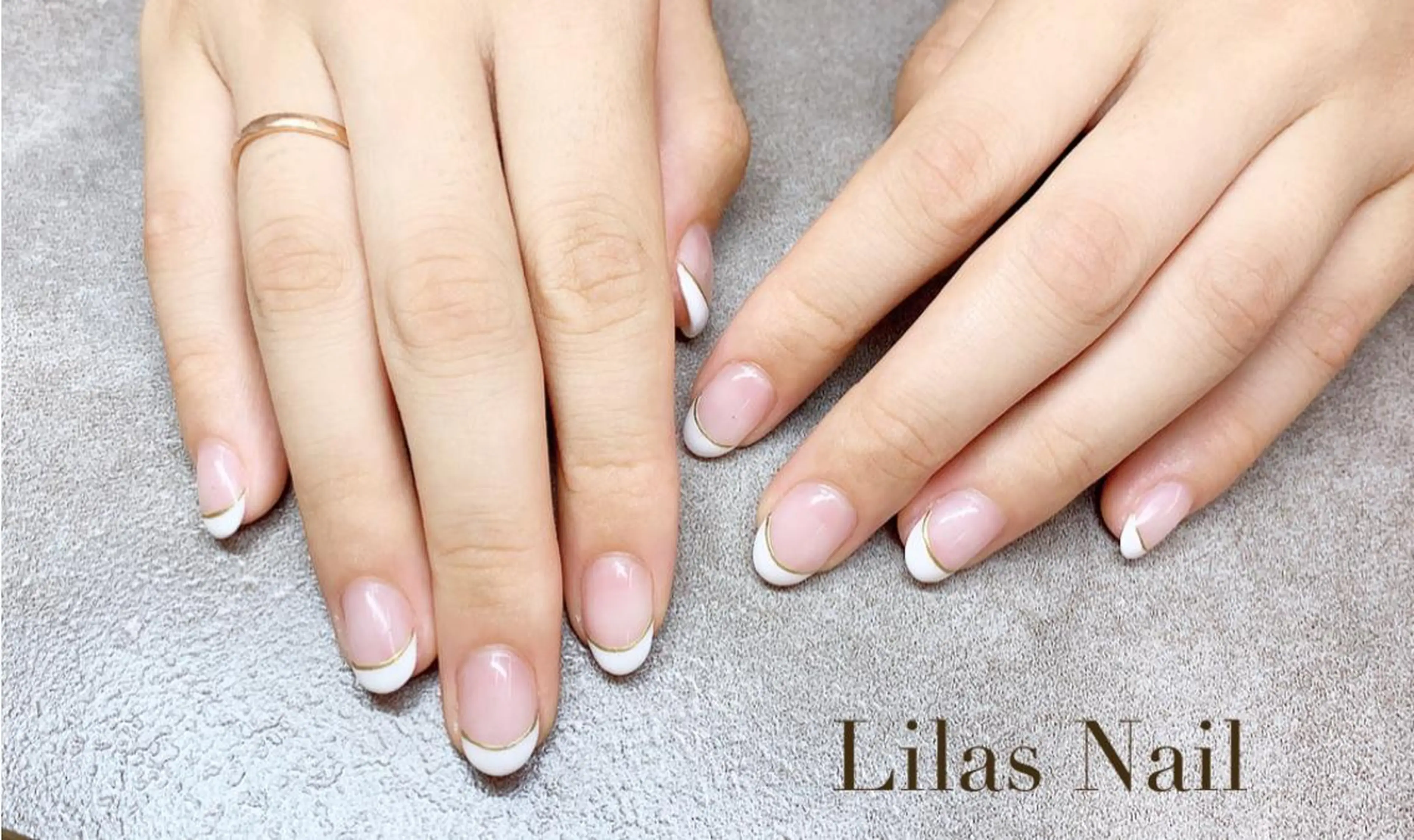 ネイル フレンチネイル ジェルネイル ハードジェル ロングネイル ニュアンスネイル Lilas Nailのネイルデザイン