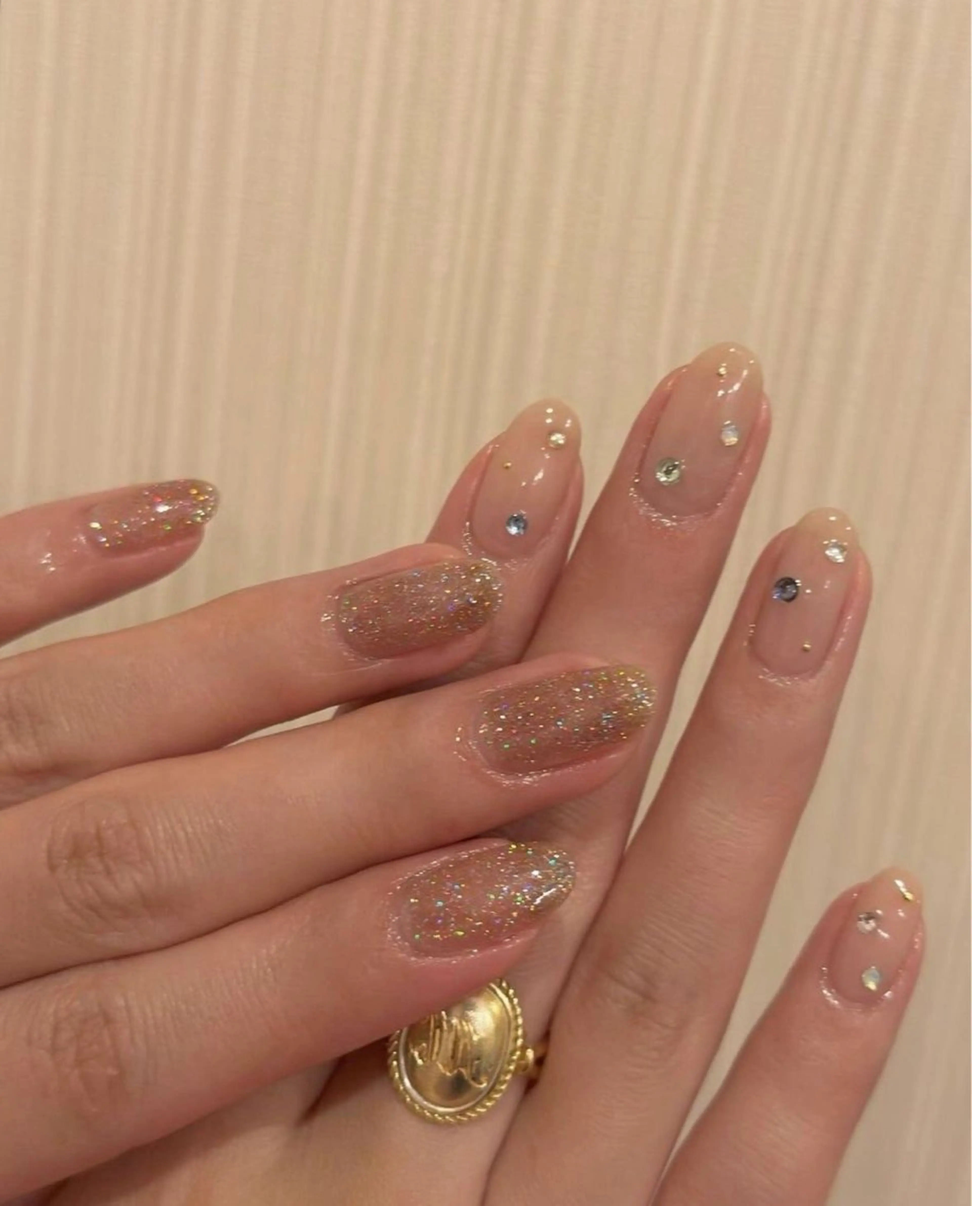 ネイル 韓国ネイル 持ち込み ニュアンスネイル ネイルチップ 冬ネイル RINN ANA.CHUOのネイルデザイン