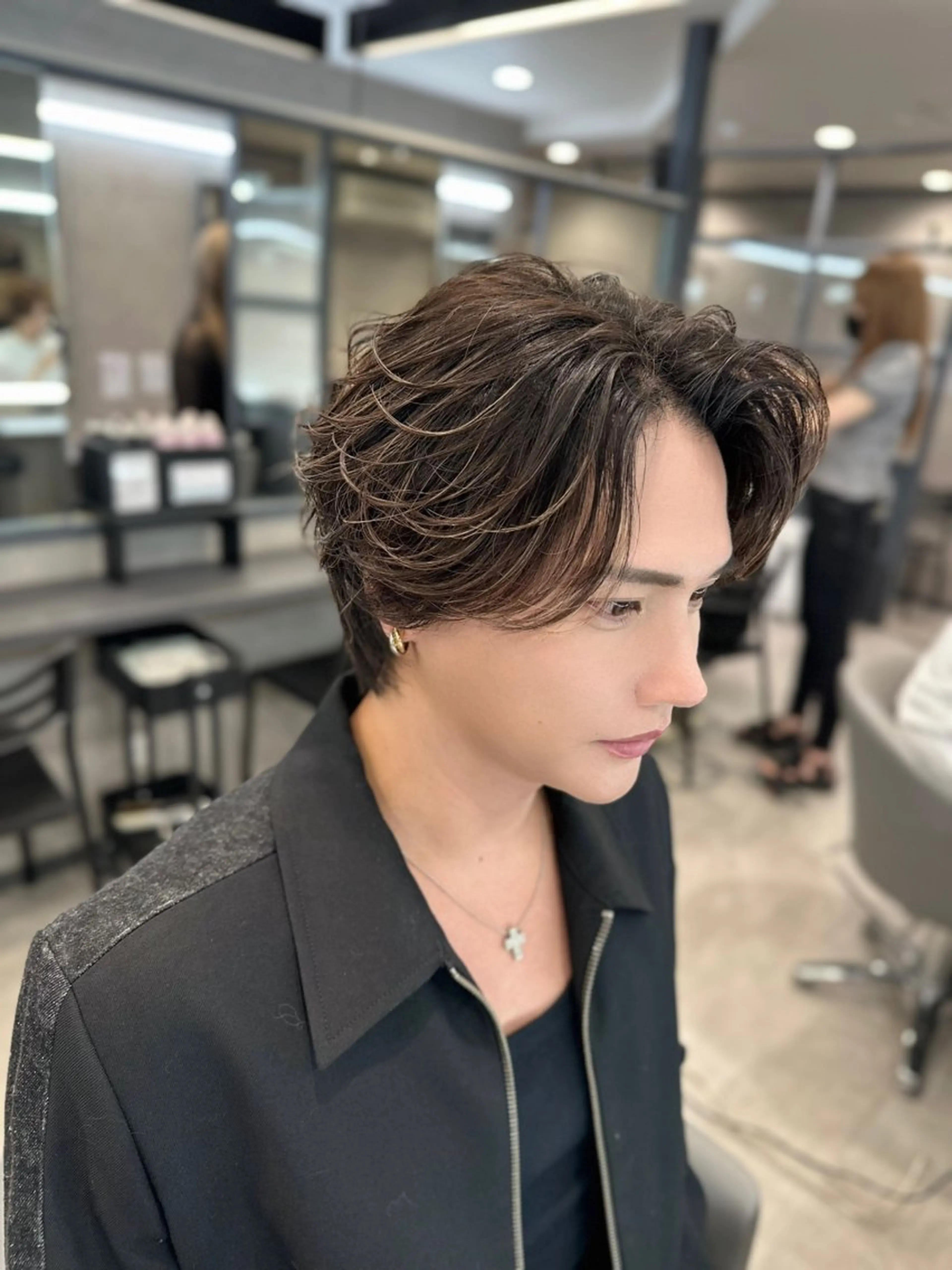 ショート パーマ メンズ 平野 美代のヘアスタイル