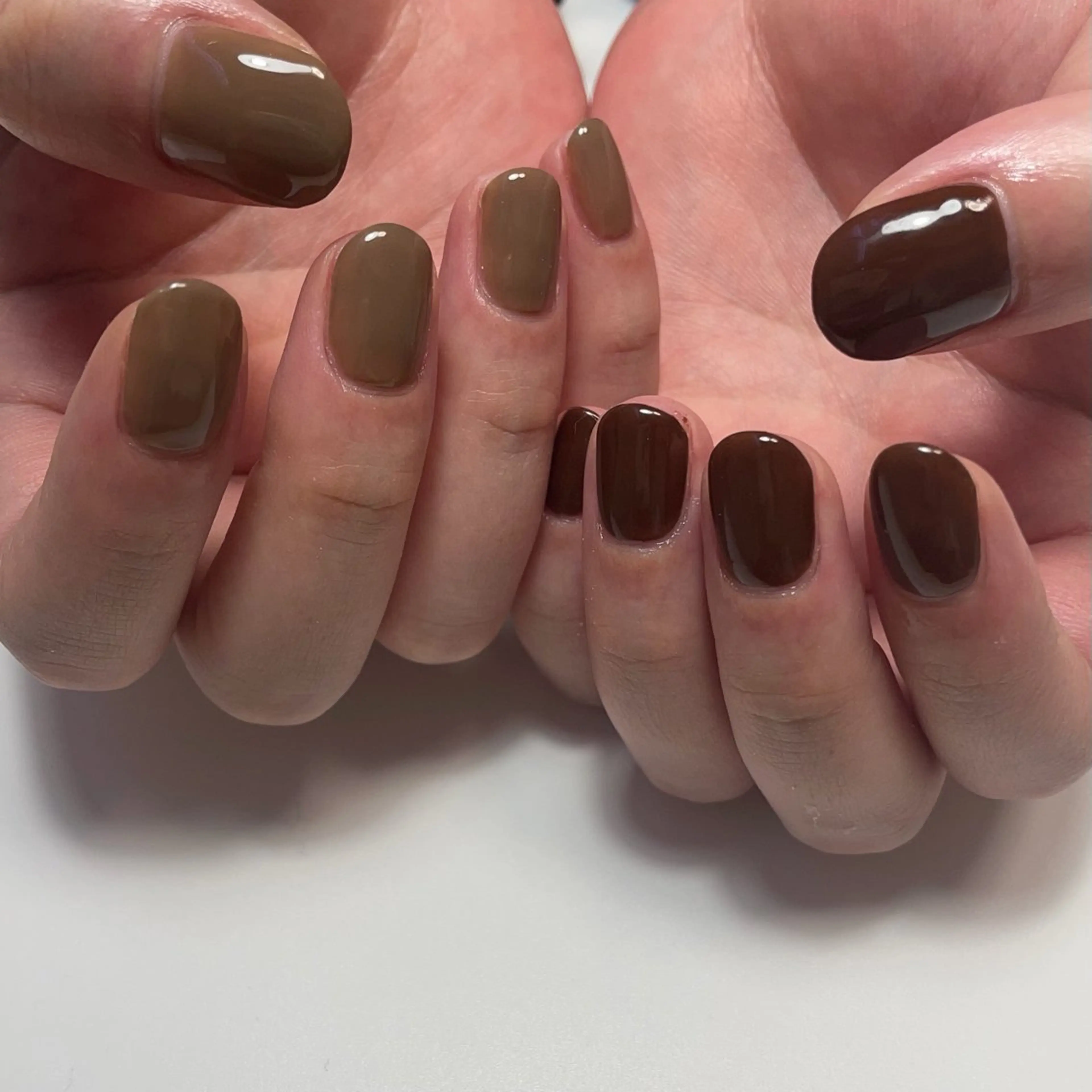 ネイル ブラウン マットネイル ハンドネイル yu-il 国分寺ネイルサロンのネイルデザイン