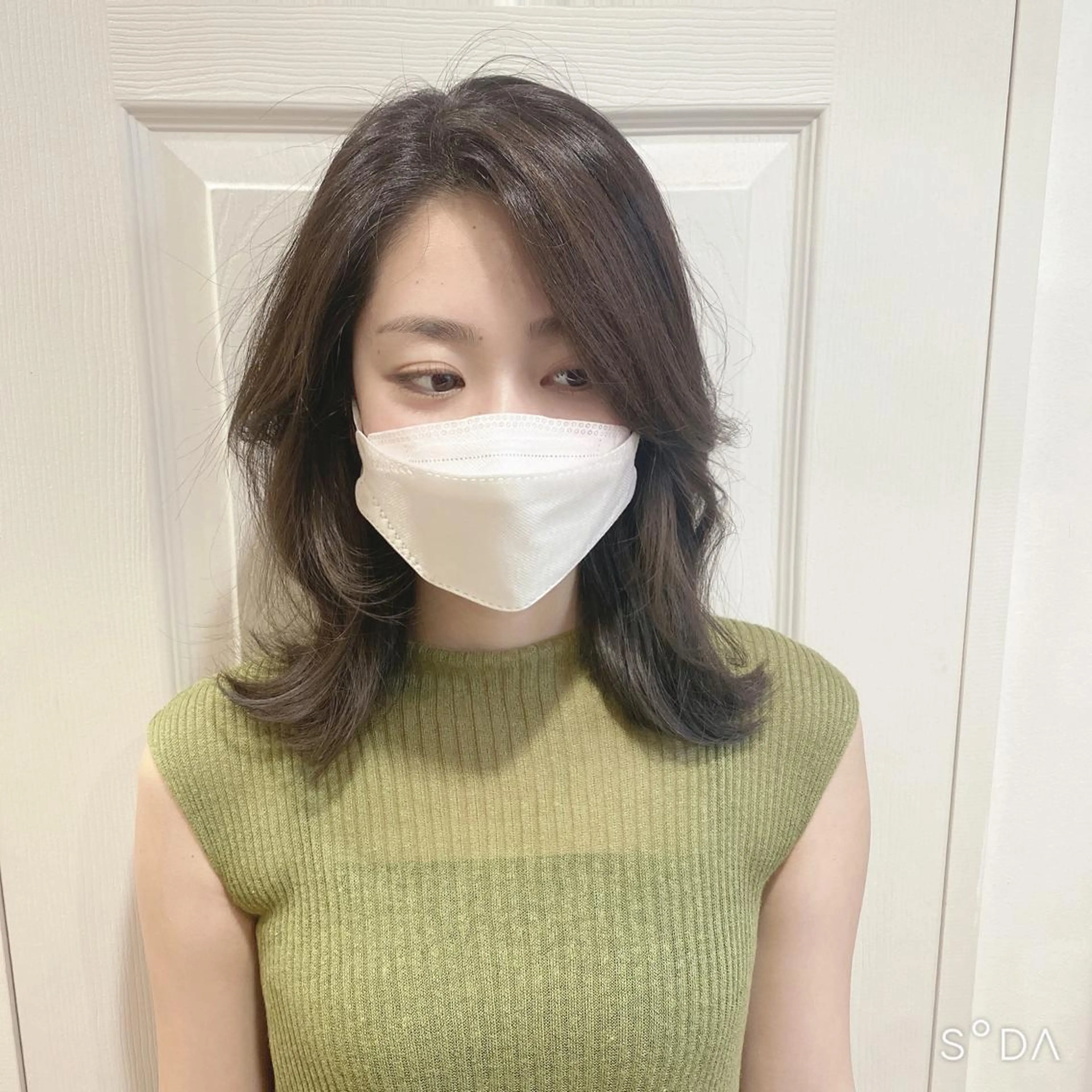 ミディアム カット ヘアカラー トリートメント パーソナルカラー lapiax阿部のヘアスタイル