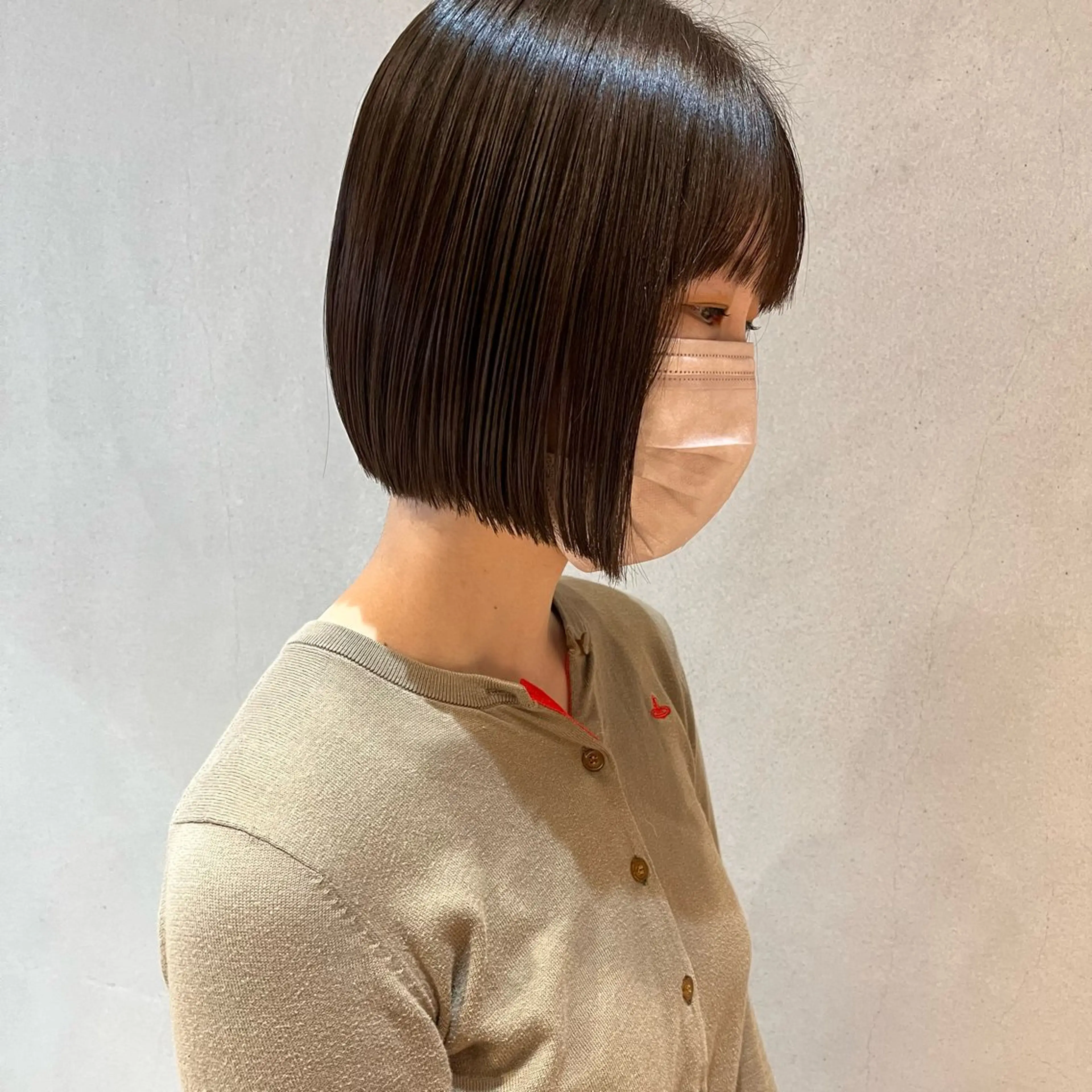 ショート ボブ 韓国風ヘア カット トリートメント ボブ/透明感カラー /坂口恵梨子のヘアスタイル