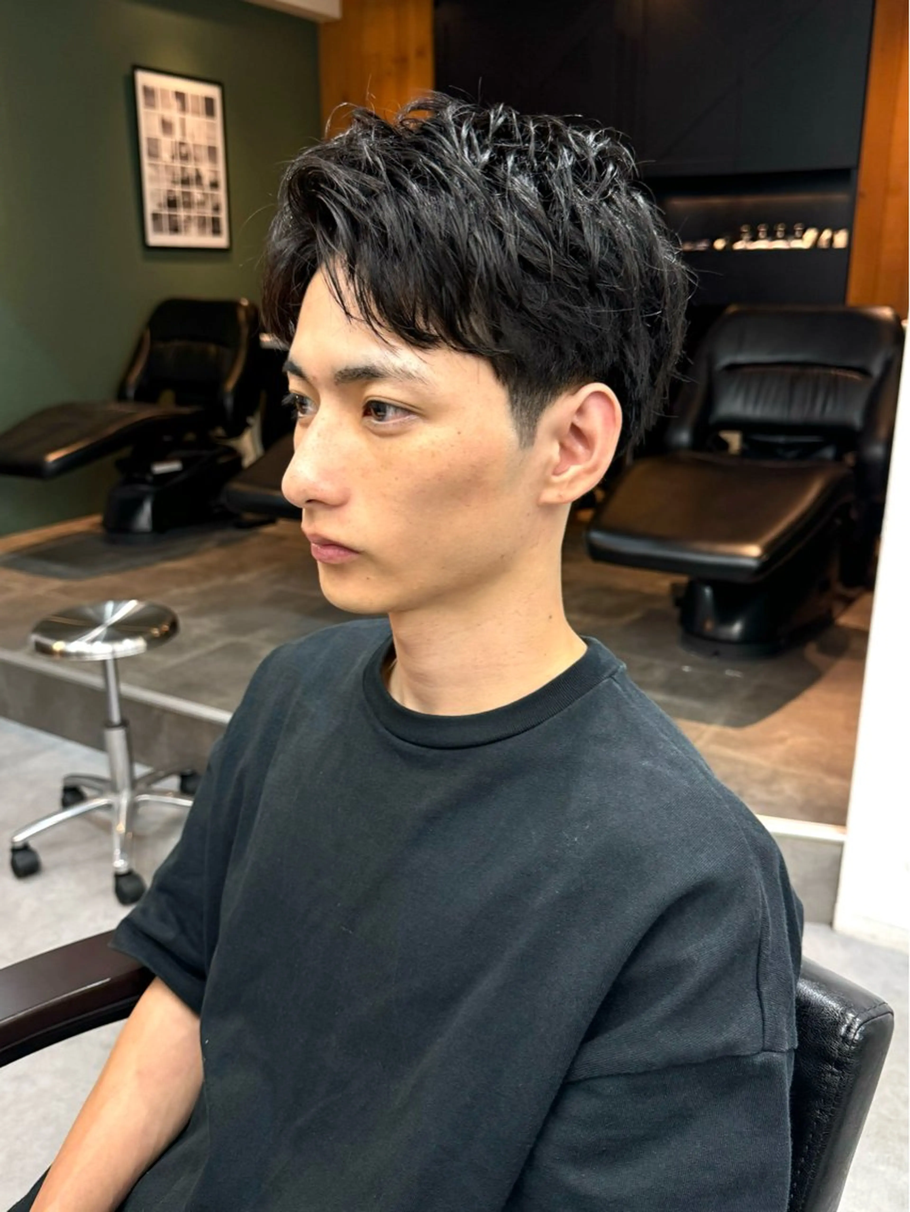 メンズ センターパート メンズショート スパイキーショート カット トリートメント シャドウパーマ/ 波巻パーマYu-Kiのヘアスタイル