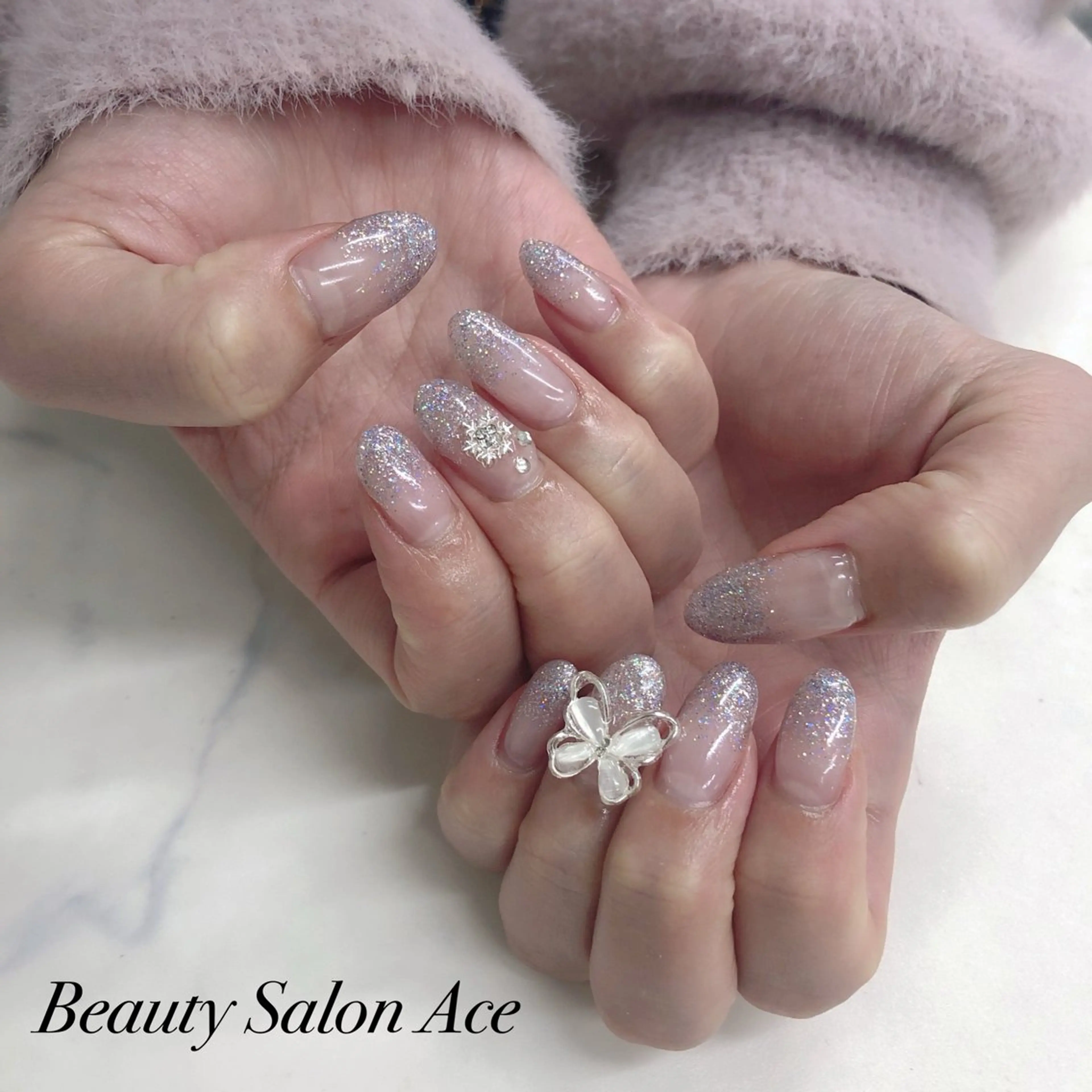 ネイル グラデーション ラメ(グリッター) ラメグラデーション メンズネイル 冬ネイル 池袋フィルイン Ace♡Nailのネイルデザイン