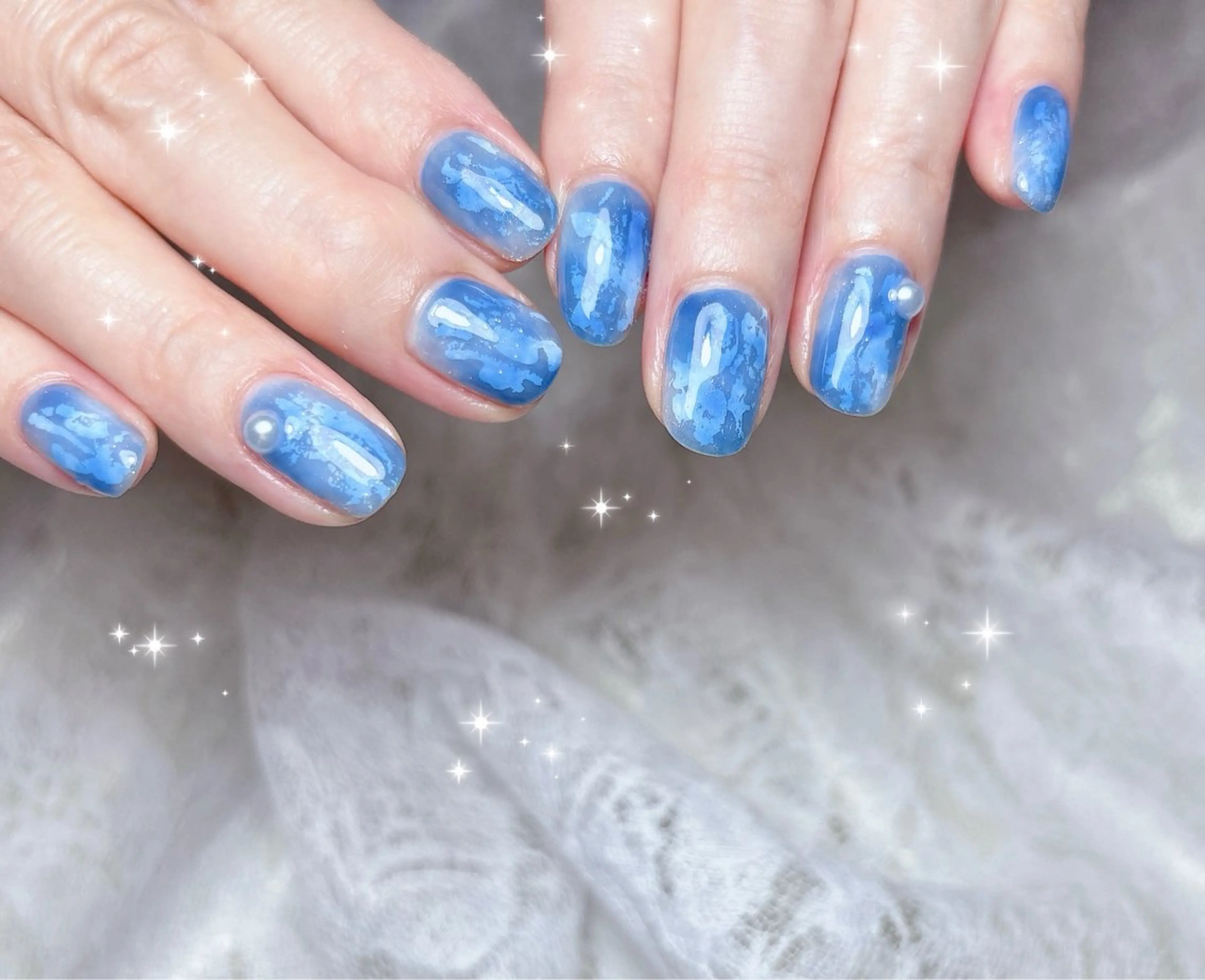 ネイル ニュアンスネイル 夏ネイル ハンドネイル FLARE NAIL フレアネイルのネイルデザイン