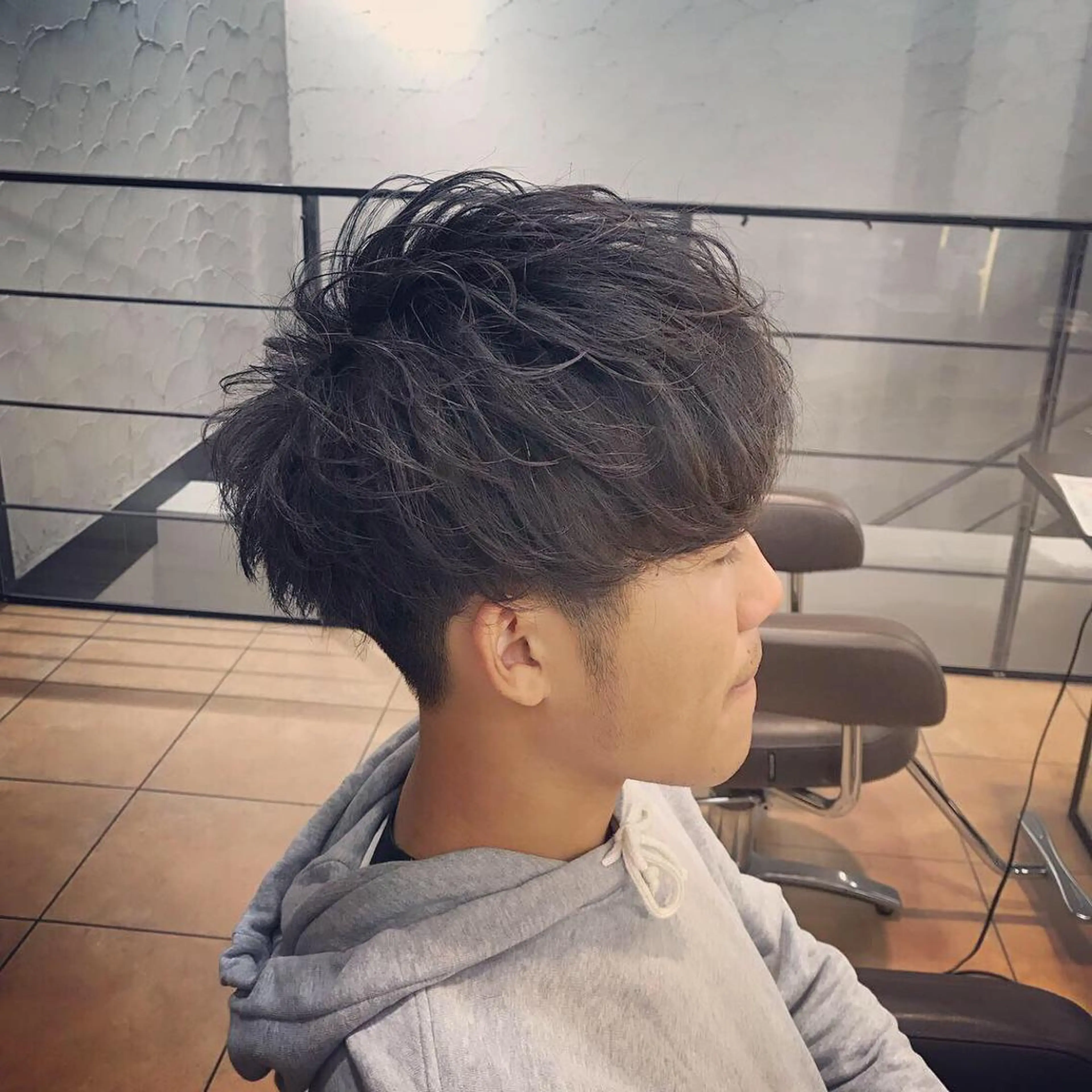 ショート メンズ マッシュ カット パーマ 鍋島 拓真のヘアスタイル
