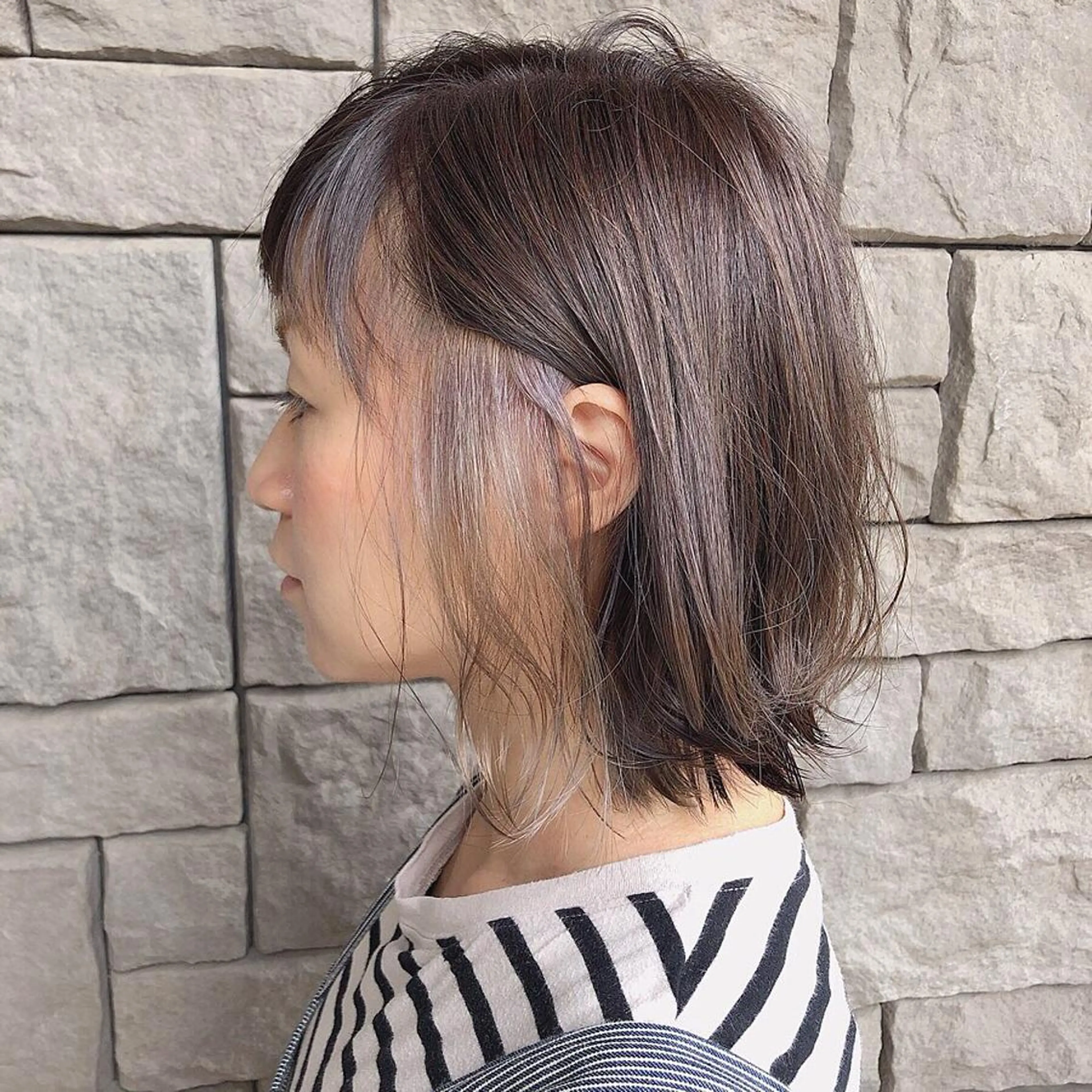 ミディアム カラー 店長/mao/ 前髪/顔周りカットのヘアスタイル