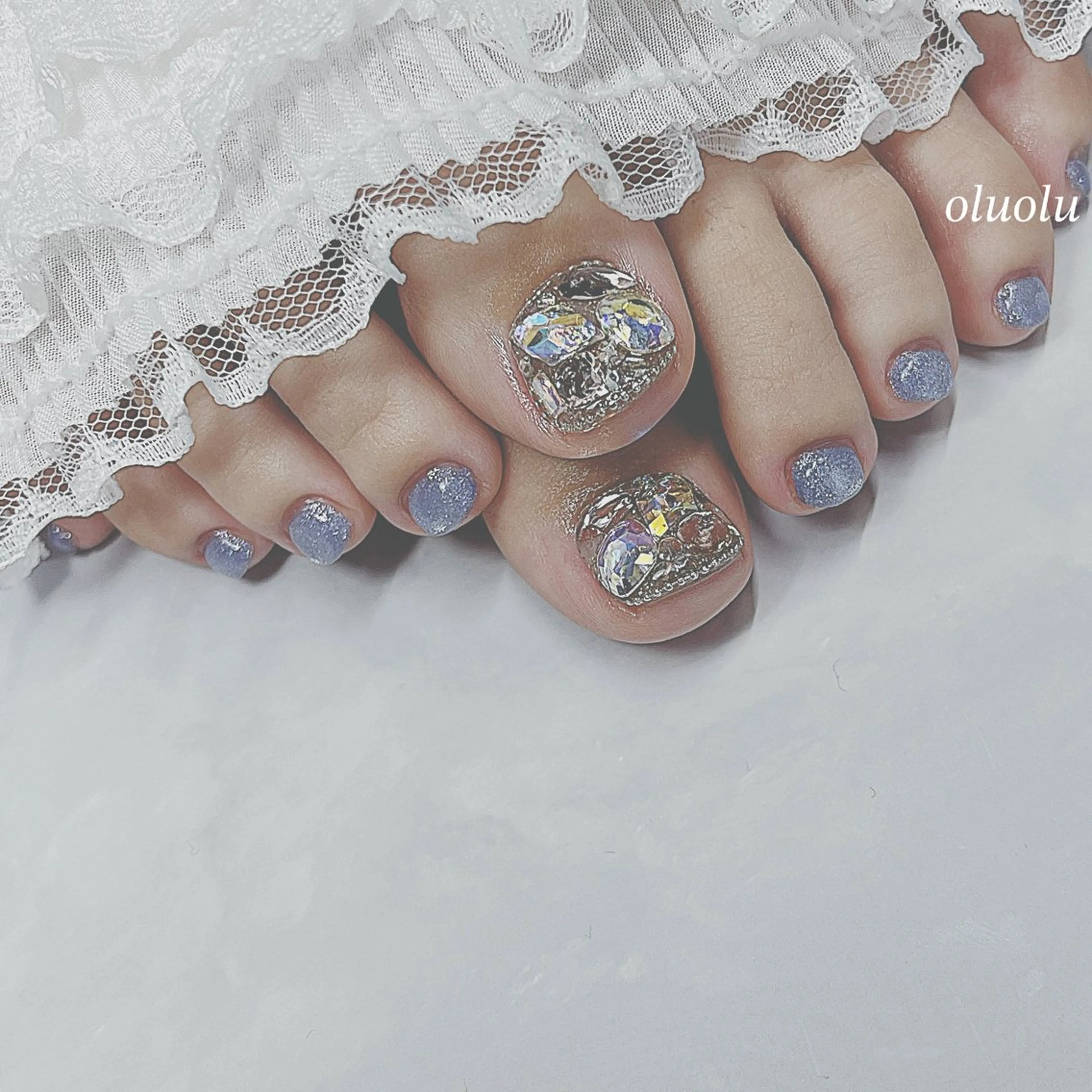 ネイル アートネイル フットネイル キラキラネイル マグネットネイル ストーンネイル フットネイル 大村 紬華のネイルデザイン