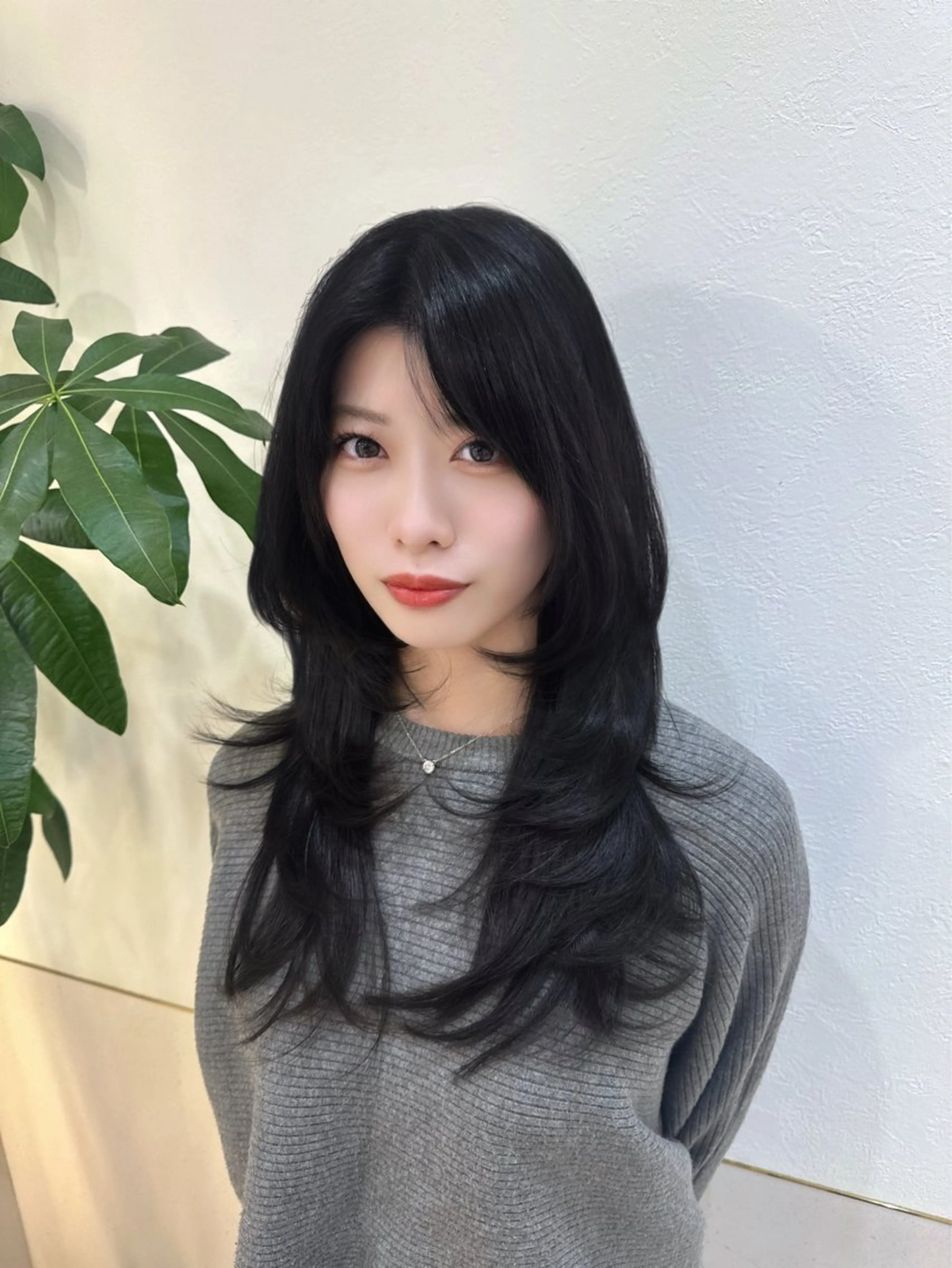 ロング カラー 韓国風ヘア レイヤーカット カット ヘアカラー トリートメント 絶対垢抜けレイヤー/ 透明感カラーリョウヤのヘアスタイル