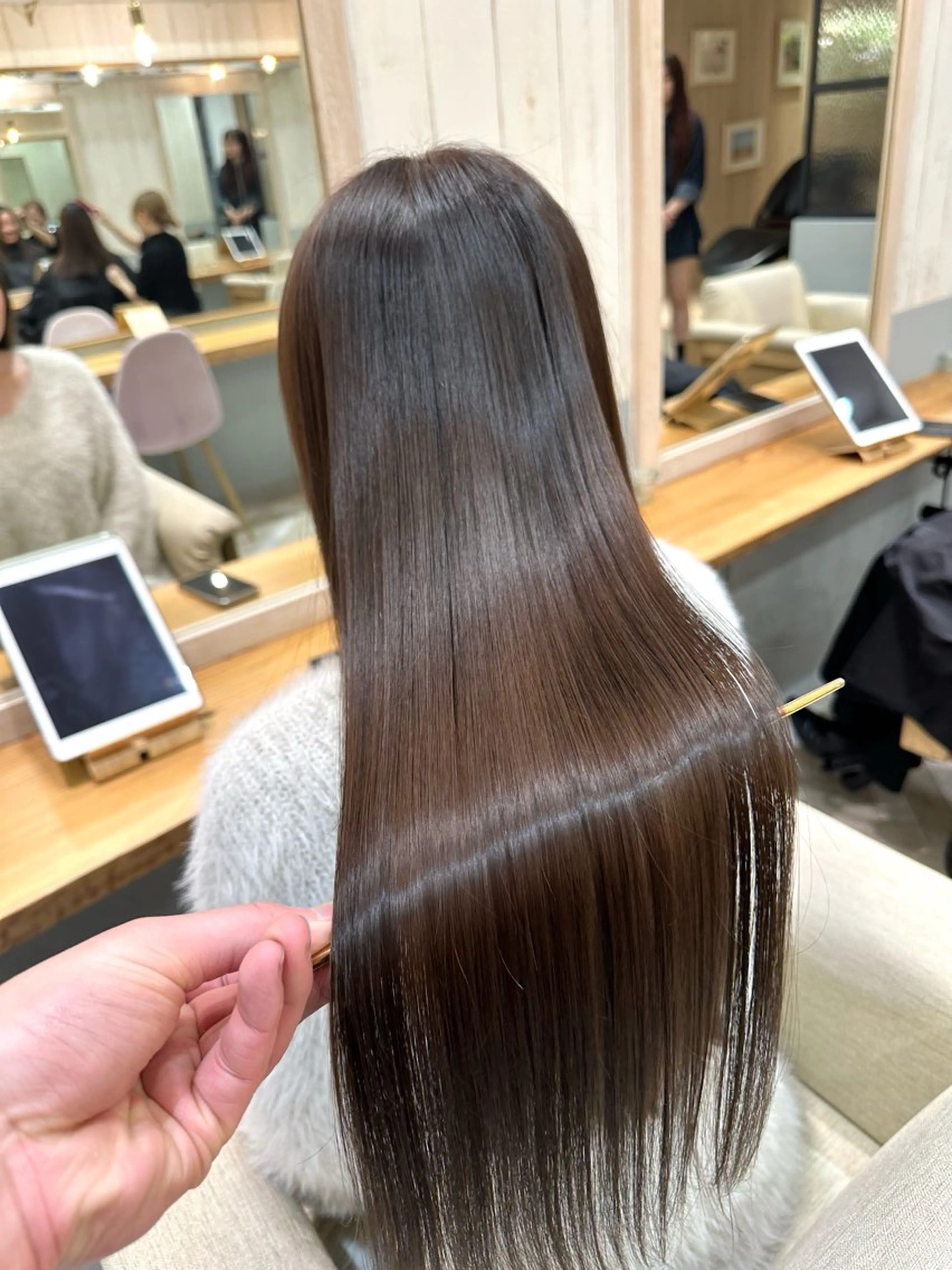 セミロング カラー ショートボブ セミロングパーマ バレイヤージュ ベージュカラー ブリーチ カット ヘアカラー 縮毛矯正 トリートメント 新宿/髪質改善/ボブ 韓国レイヤー大重聖斗のヘアスタイル