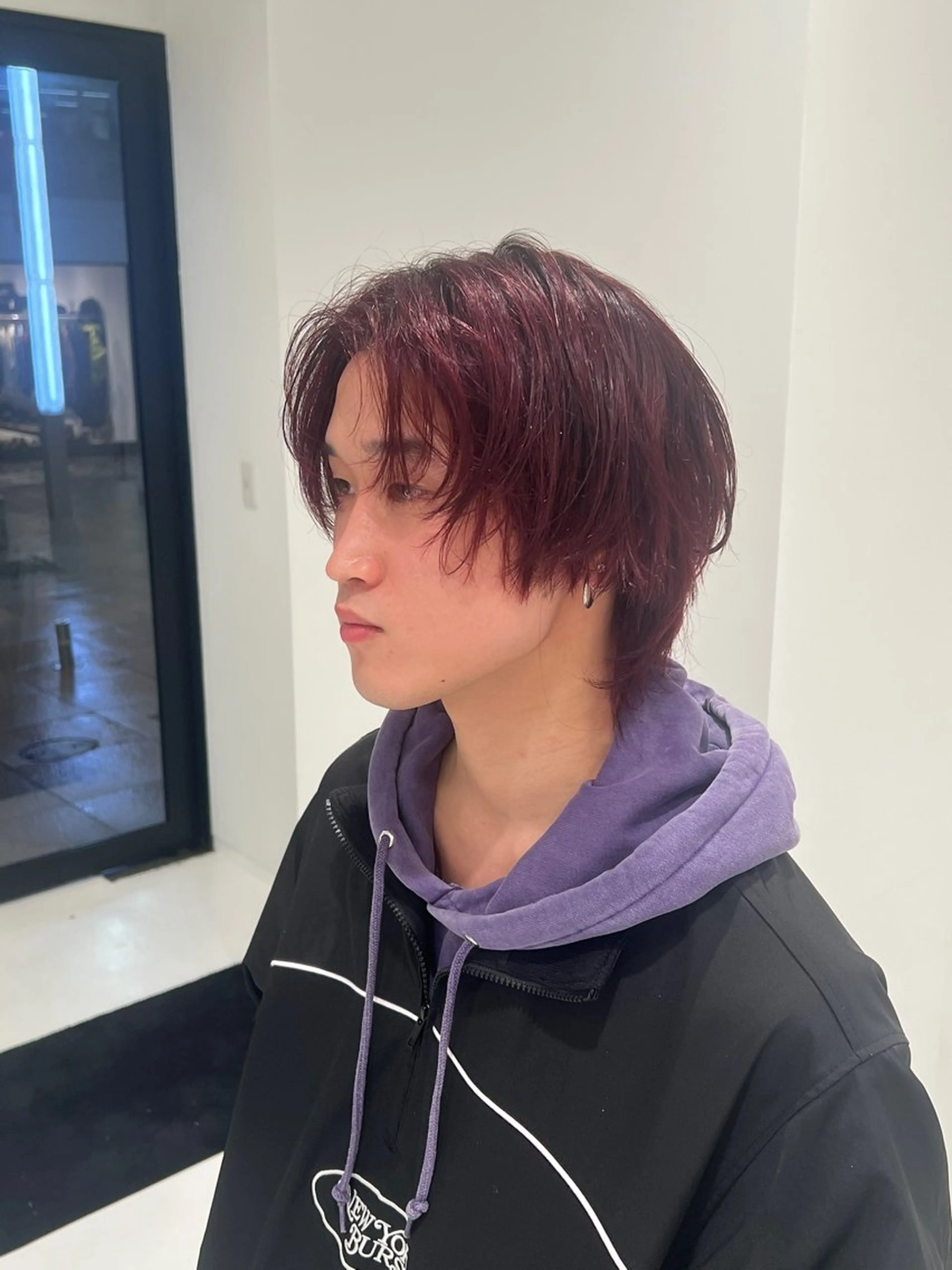 ミディアム カラー メンズ メンズブリーチ ブリーチ ブリーチなしカラー レッドカラー ヘアカラー BOB men's KIRAのヘアスタイル