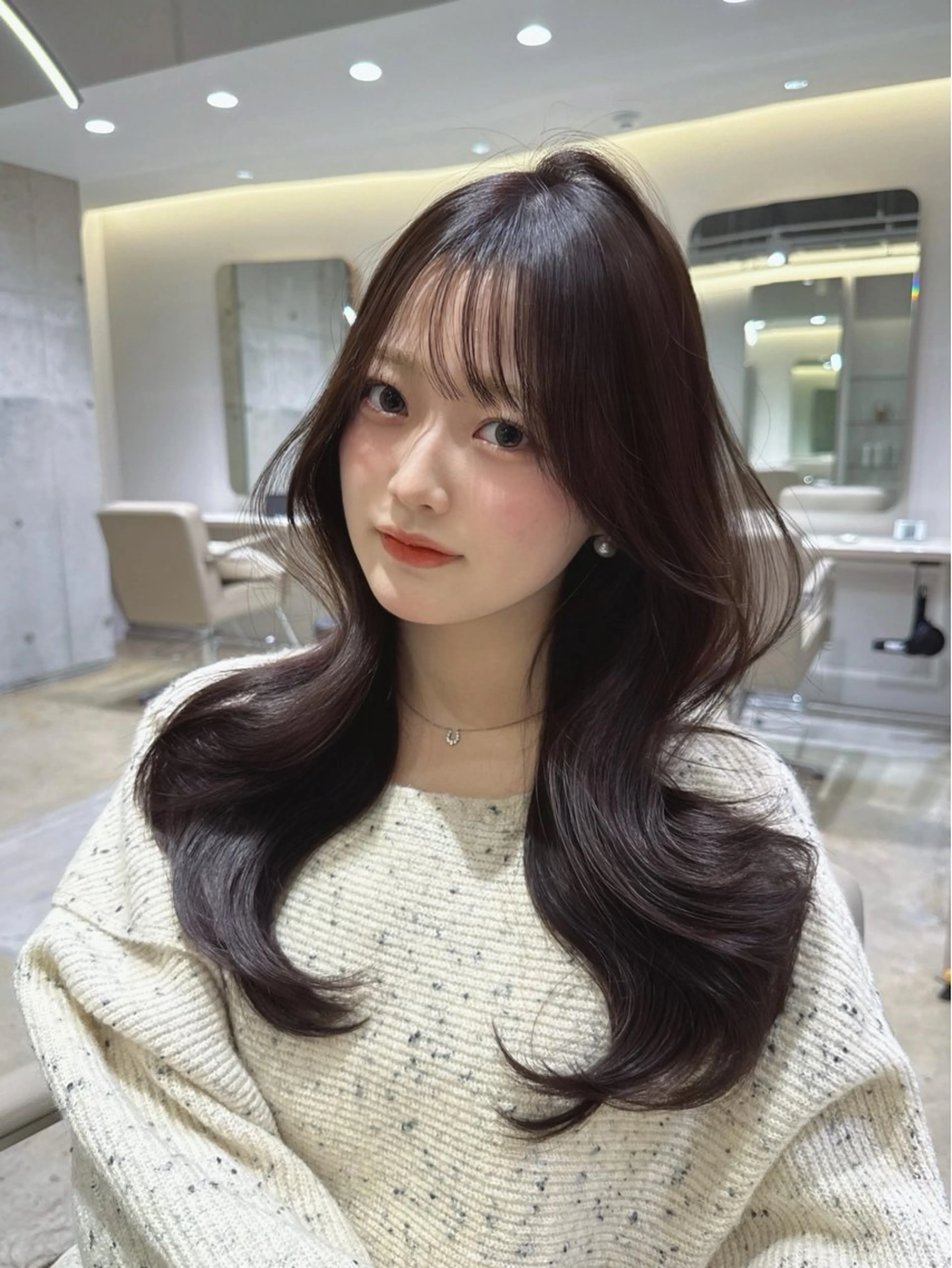 ロング 顔周りカット 韓国風ヘア レイヤーカット 🦋トレンドヘア🦋 竹内克弥のヘアスタイル