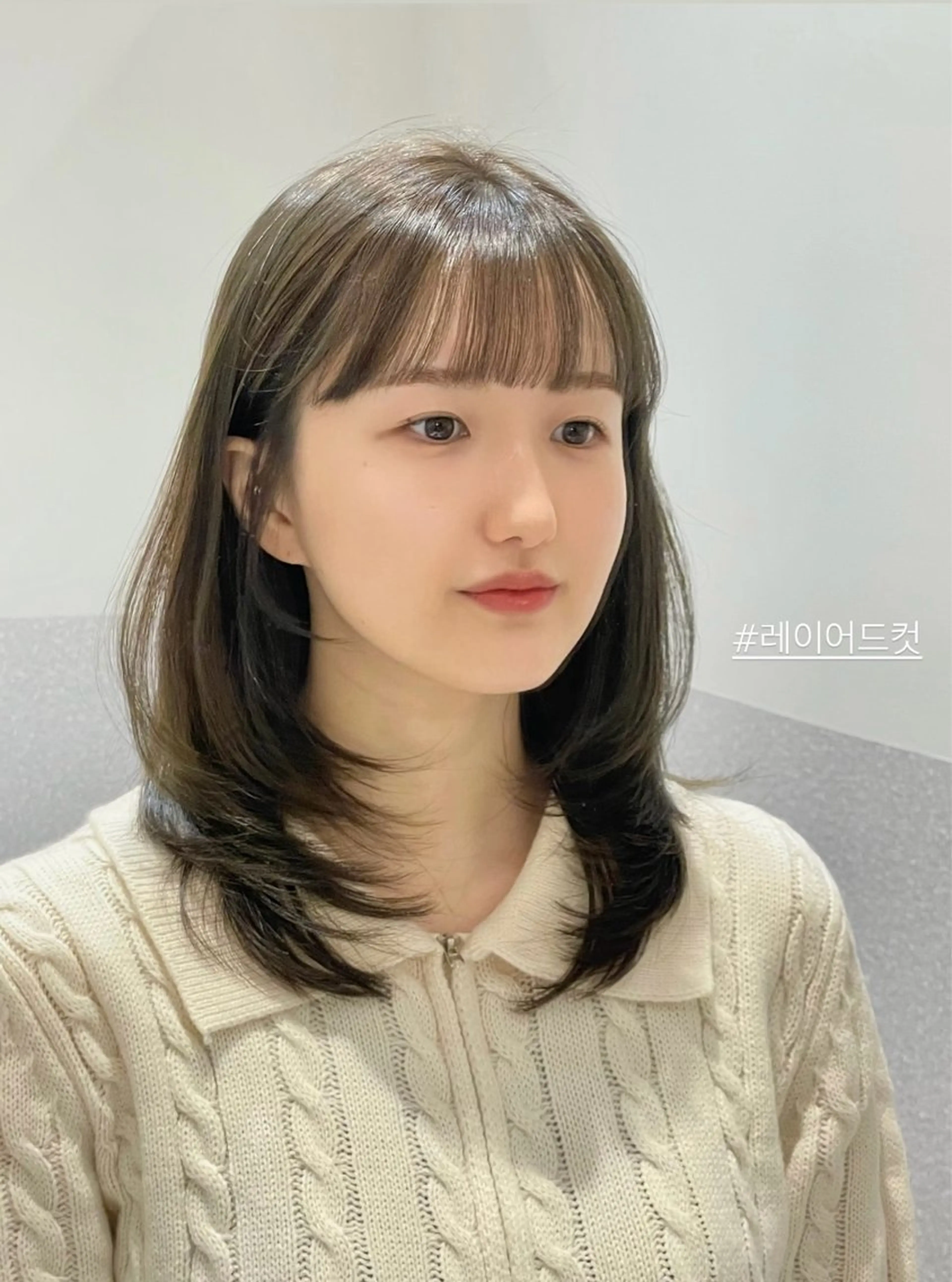 ミディアム ハッシュカット 韓国風ヘア レイヤーカット カット ヘアカラー トリートメント ❤︎︎韓国ヘア❤︎︎ 𝑺𝒉𝒊𝒉𝒐のヘアスタイル