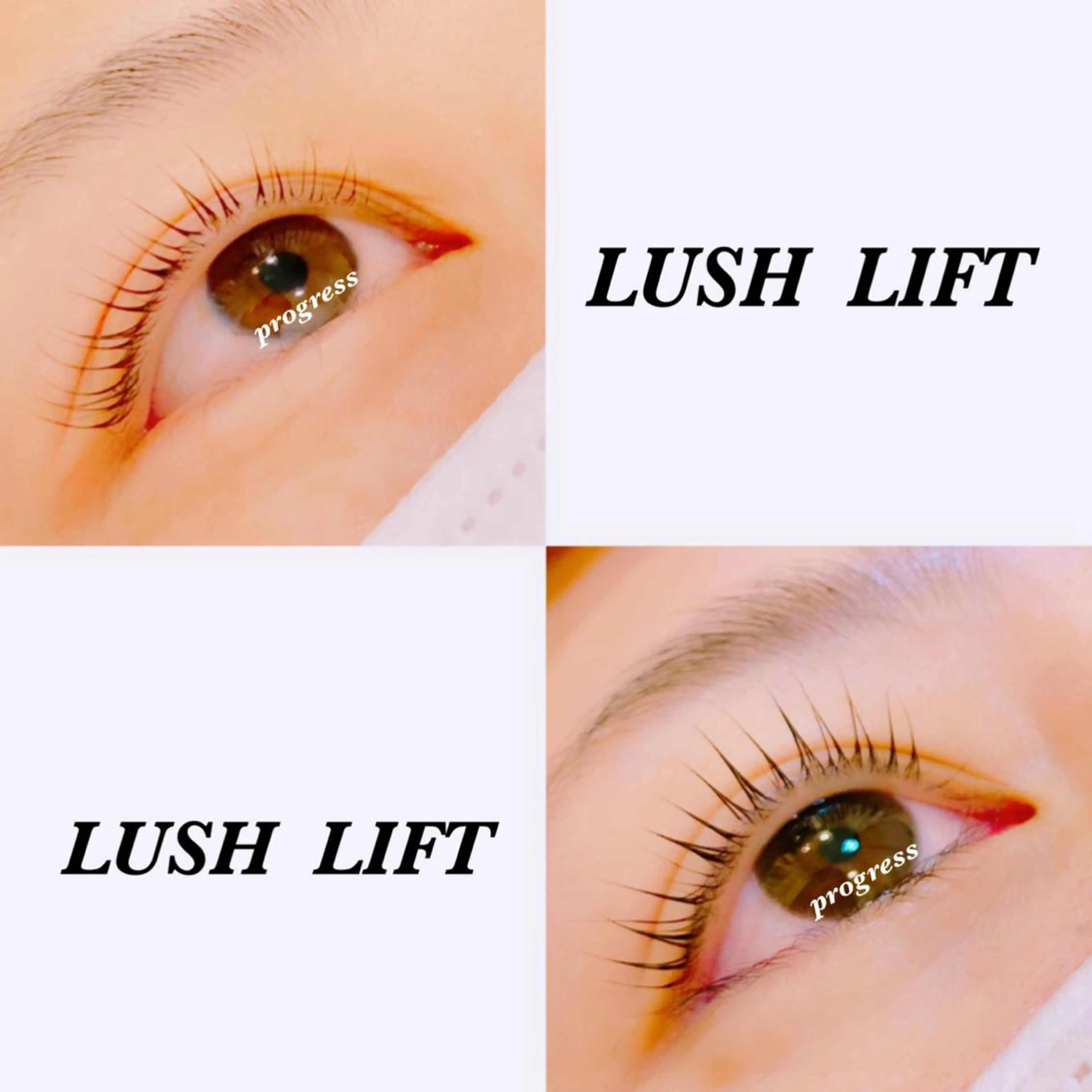 マツエク・マツパ カラーマツエク フラットラッシュ まつげパーマ セーブル 一重×まつ毛パーマ progress つくばのマツエク・マツパデザイン