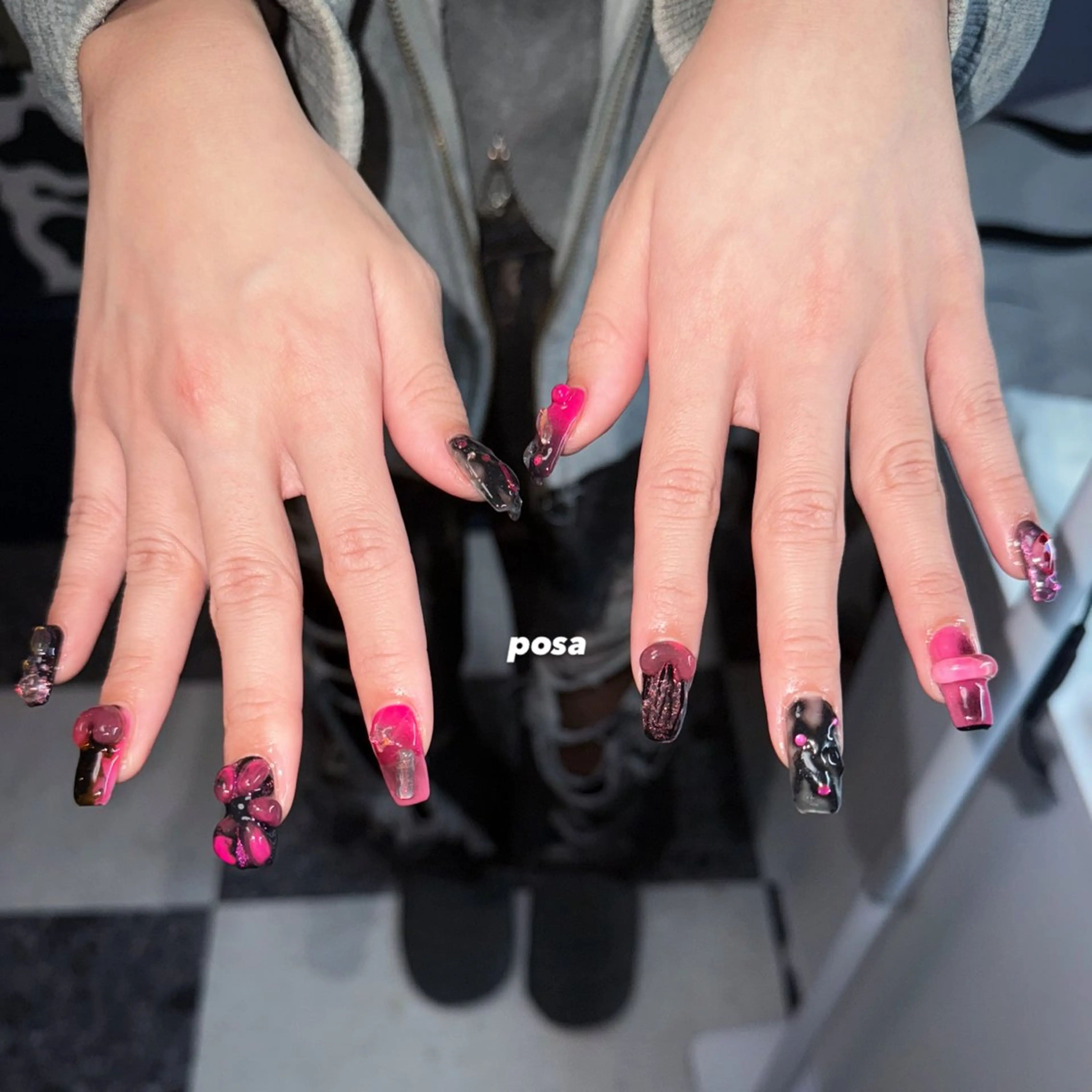 ネイル ニュアンスネイル シンプルネイル ハンドネイル posa nail モエミのネイルデザイン