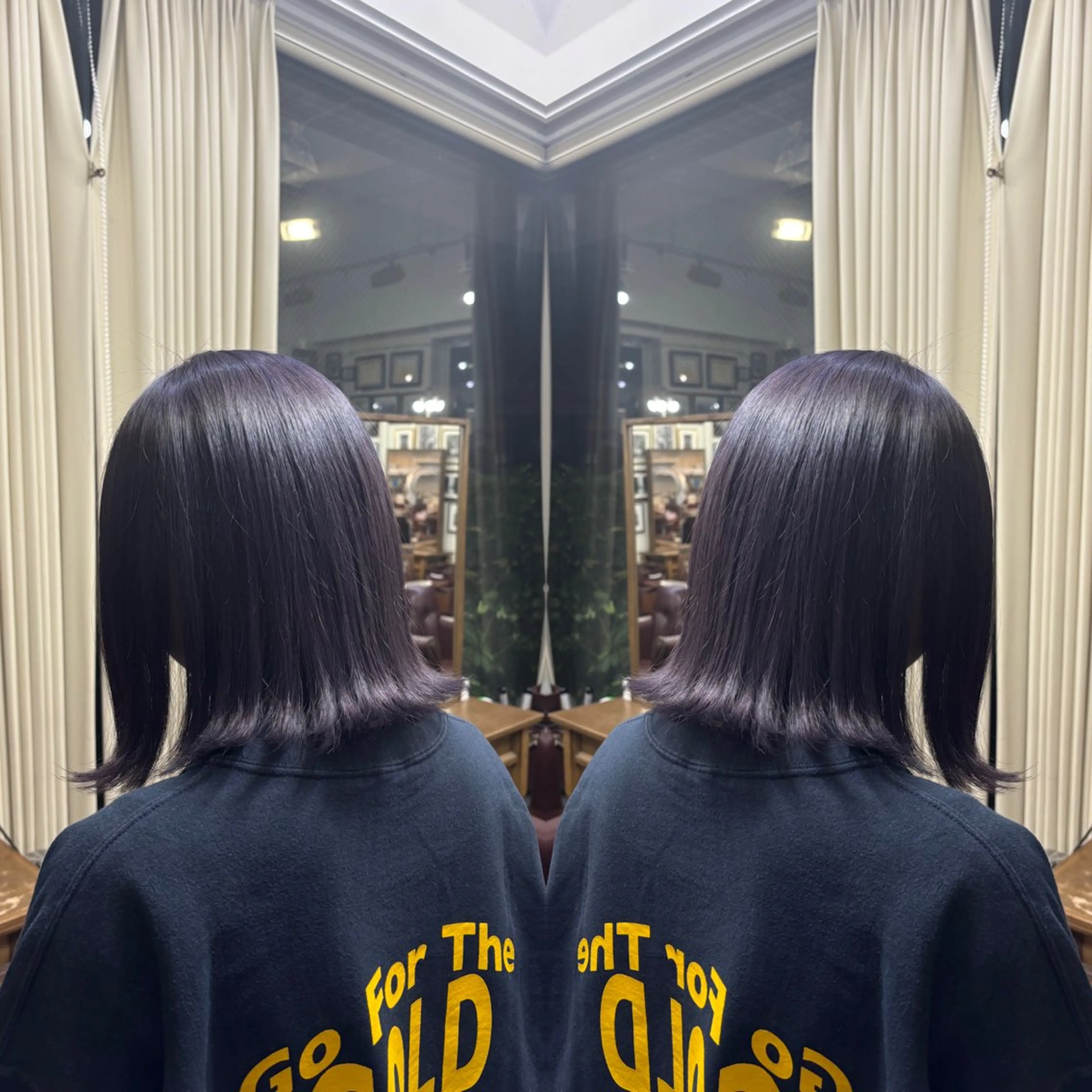 ショート カラー グレージュ バイオレットカラー バイオレットグレージュ カット ヘアカラー トリートメント 💎ハイトーン/艶 カラー モエカ💎のヘアスタイル