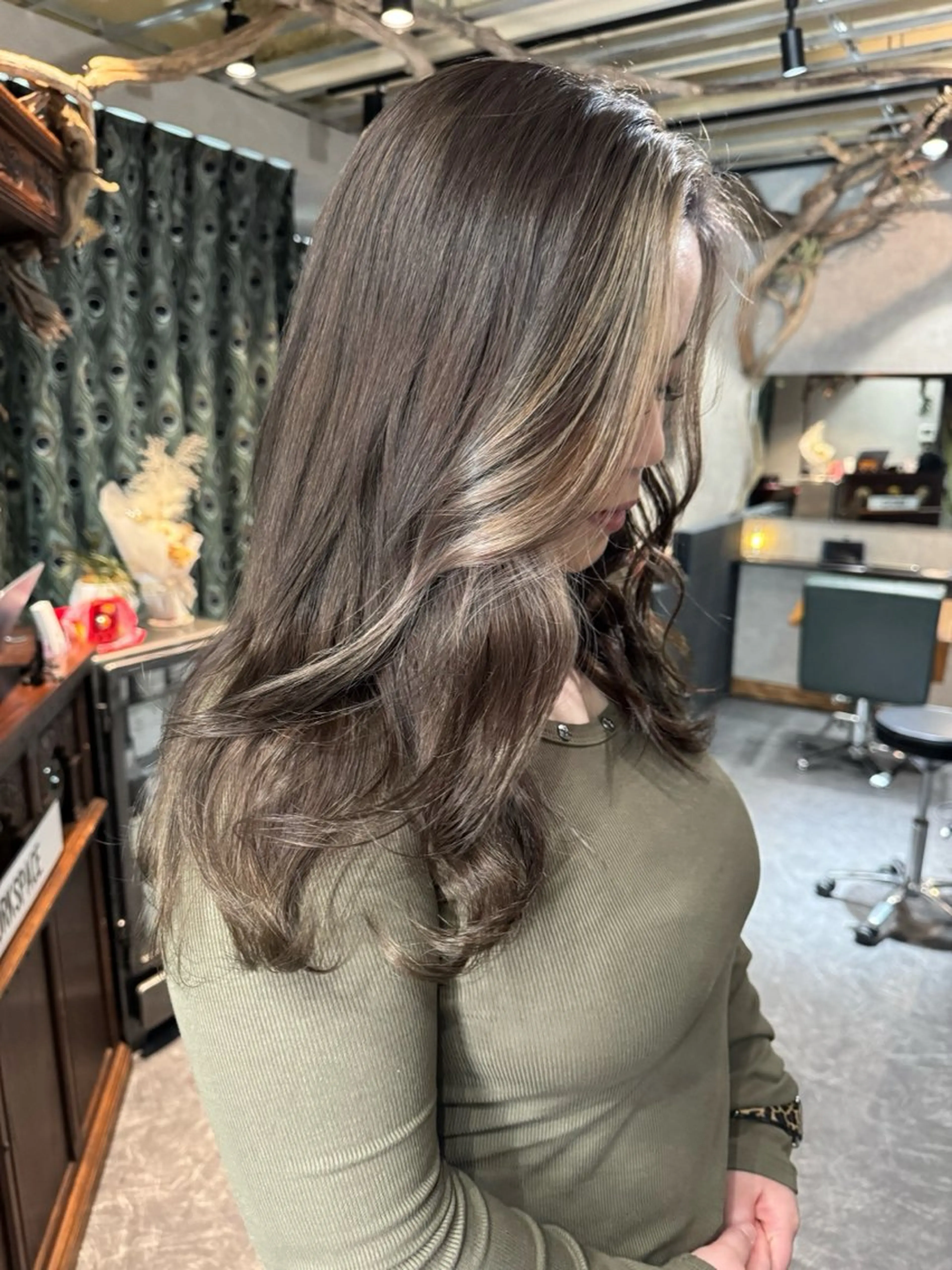 ミディアム カラー パーマ ヘアアレンジ メンズ カット ヘアカラー 心斎橋美容室 Junのヘアスタイル