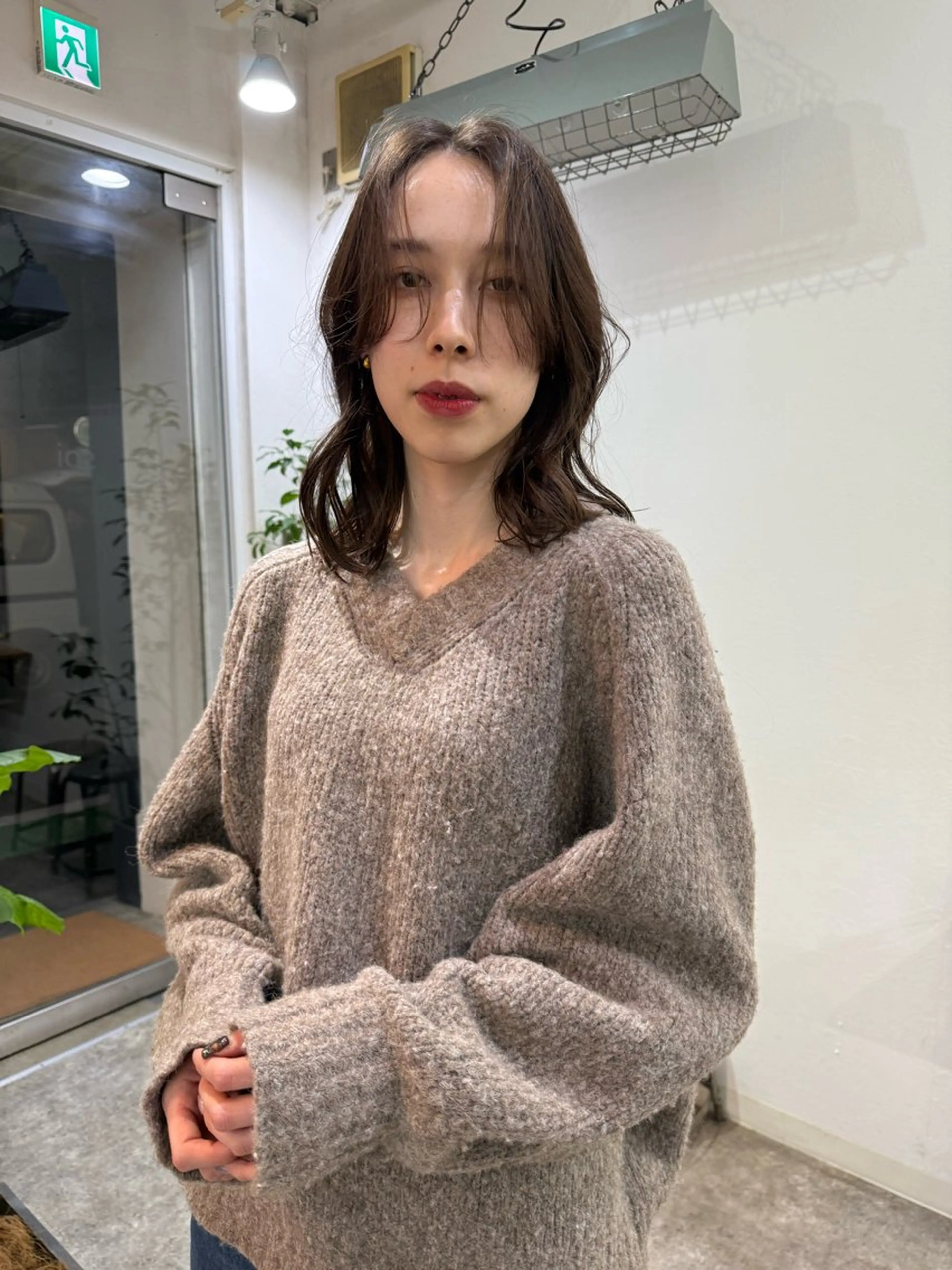 ミディアム カット ヘアカラー トリートメント パーマ/透明感カラー /ボブ/吉田一生のヘアスタイル