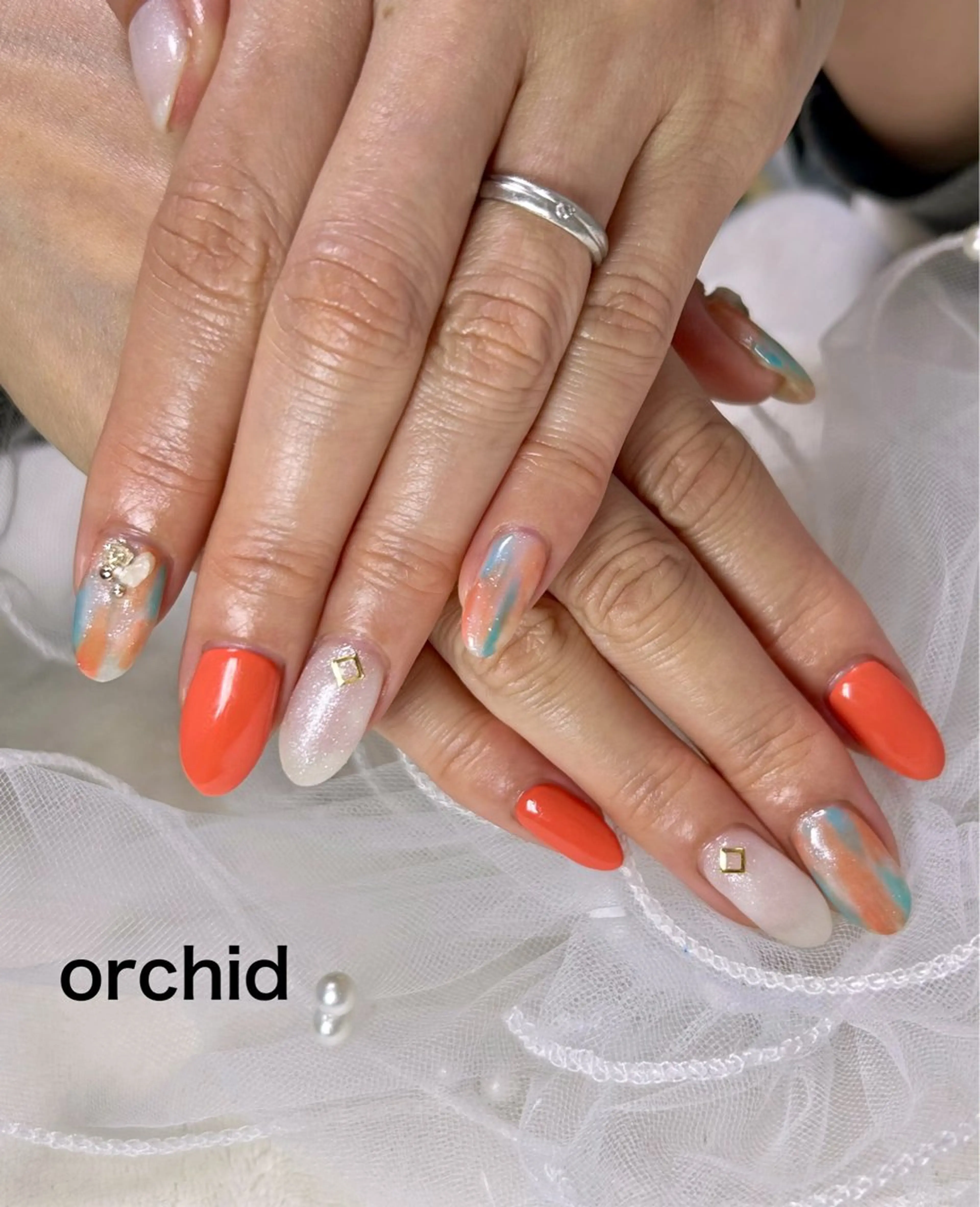 ネイル ハンドネイル orchid ♡オーキッドのネイルデザイン