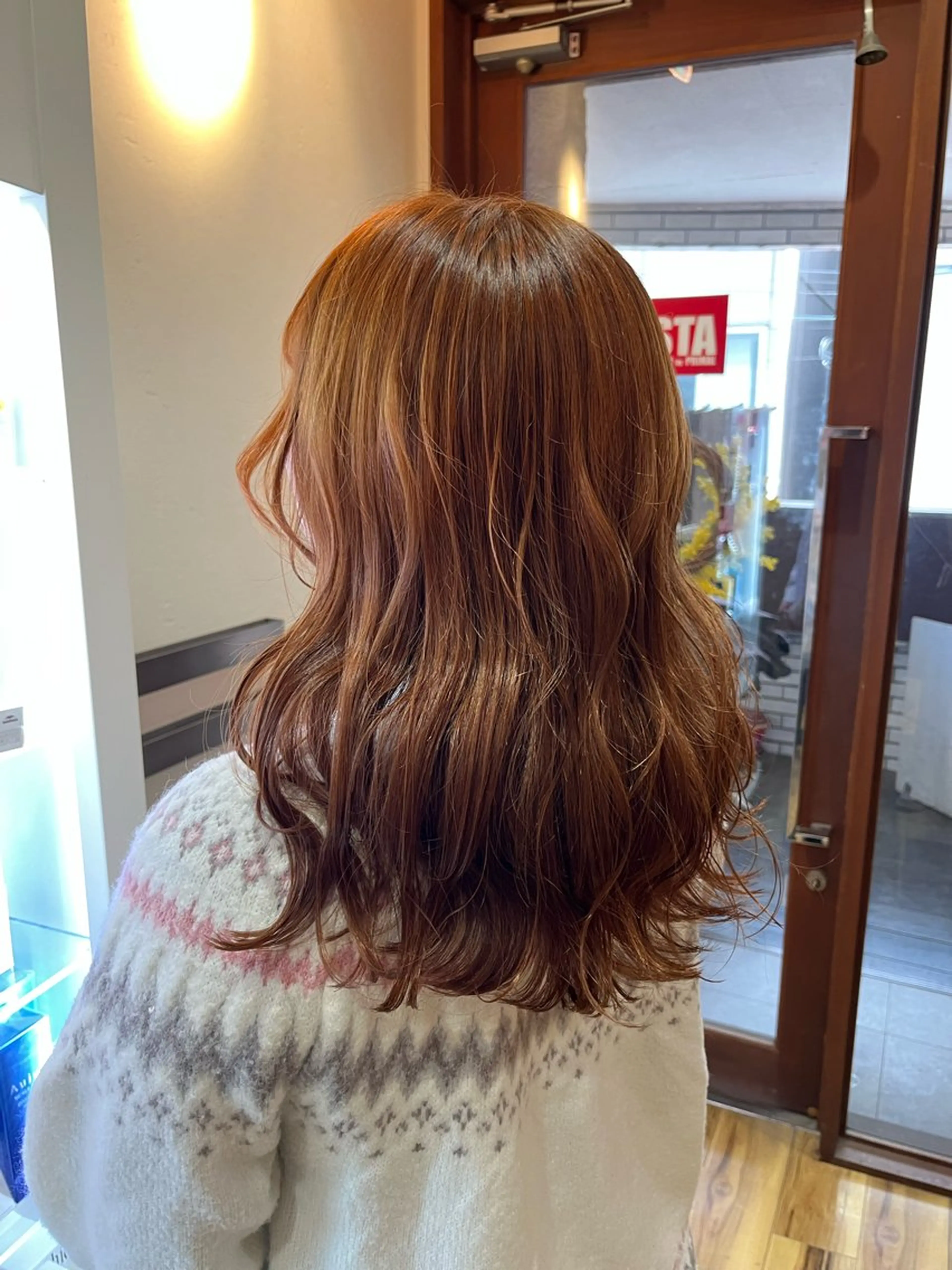 ロング カラー ブラウンカラー オレンジ オレンジブラウン ヘアカラー 🎀たな 🧸のヘアスタイル