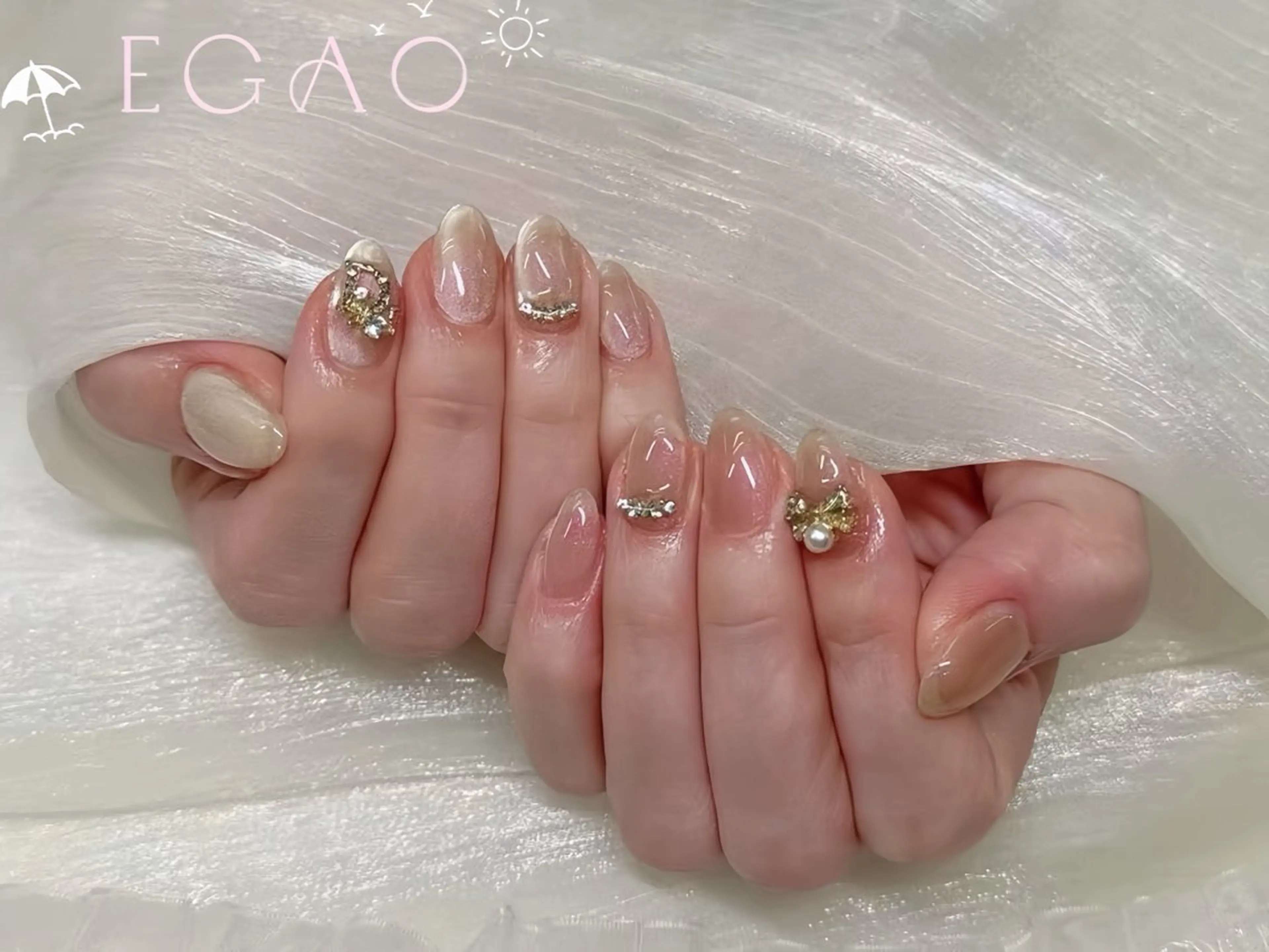 ネイル アートネイル フットネイル フレンチネイル ジェルネイル グラデーション ハンドネイル Egao Nail錦糸町店のネイルデザイン