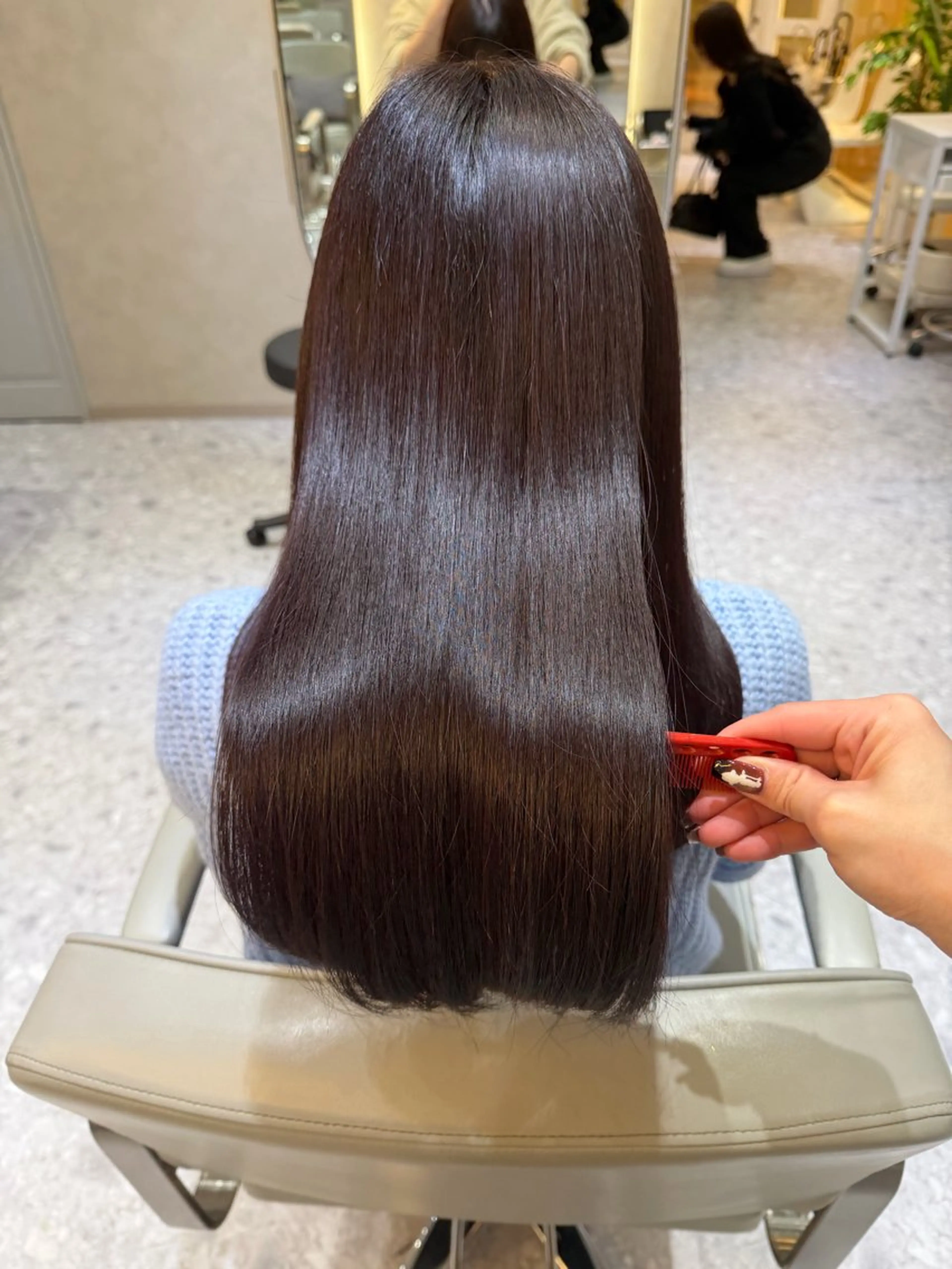 セミロング カラー ヘアカラー トリートメント 🎀髪質改善/艶髪/ 艶カラー🎀浅田涼風のヘアスタイル