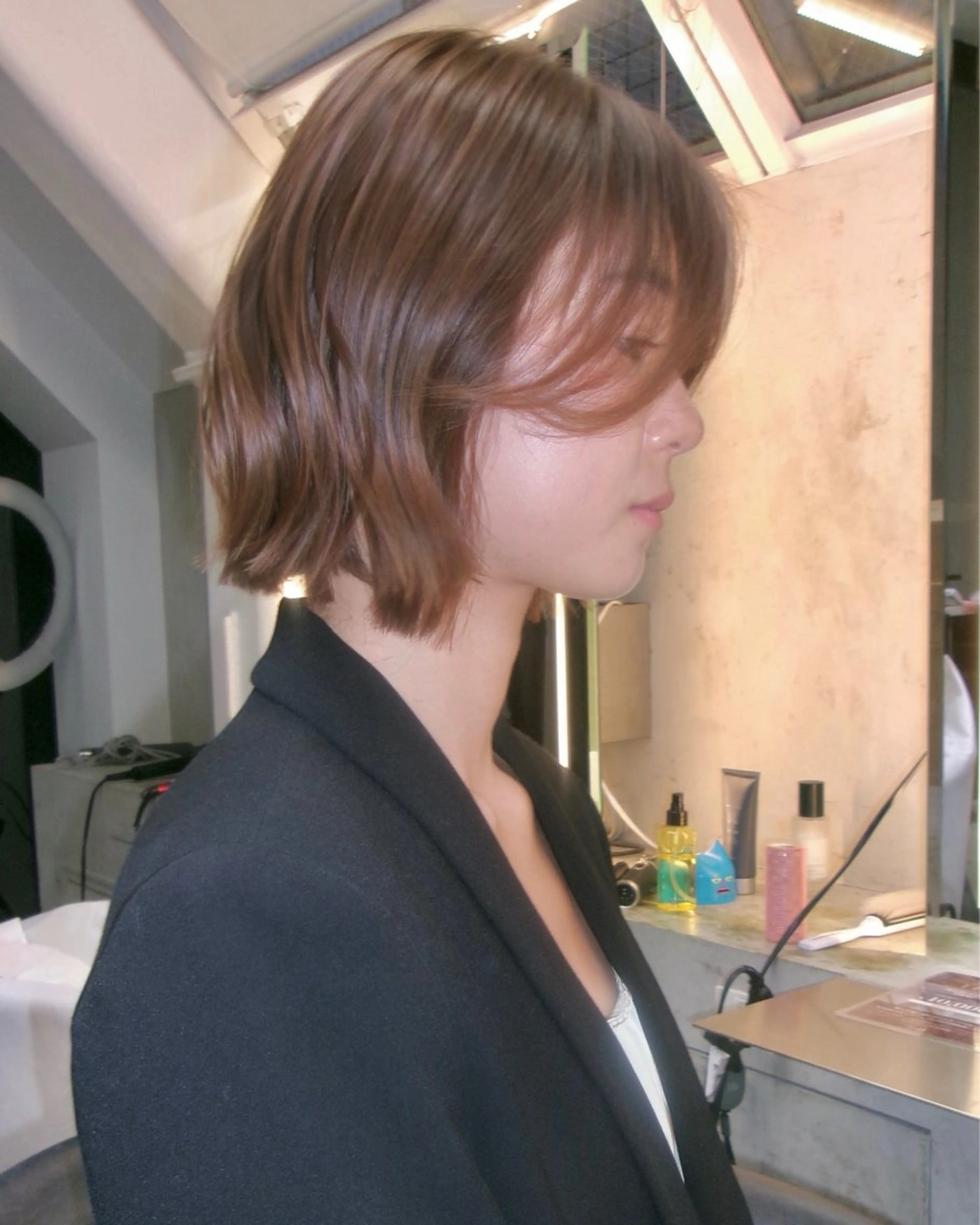 ミディアム ミディアムパーマ ボブ 韓国風ヘア カット ヘアカラー トリートメント ボブ/縮毛矯正/ レイヤー/塚田のヘアスタイル