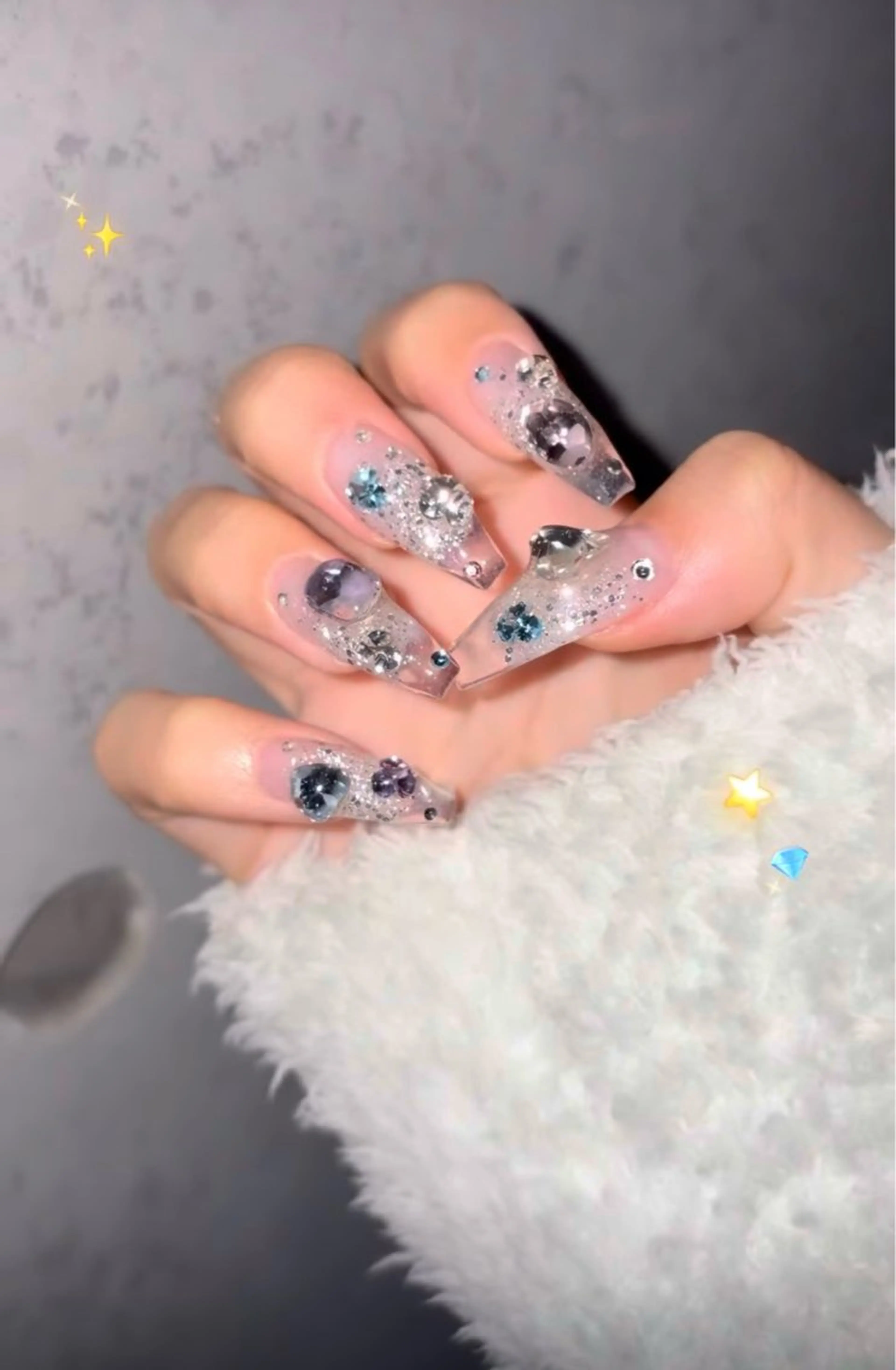 ネイル アートネイル 長さ出し ジェルネイル マグネットネイル ニュアンスネイル Cloudy Chan Nailのネイルデザイン