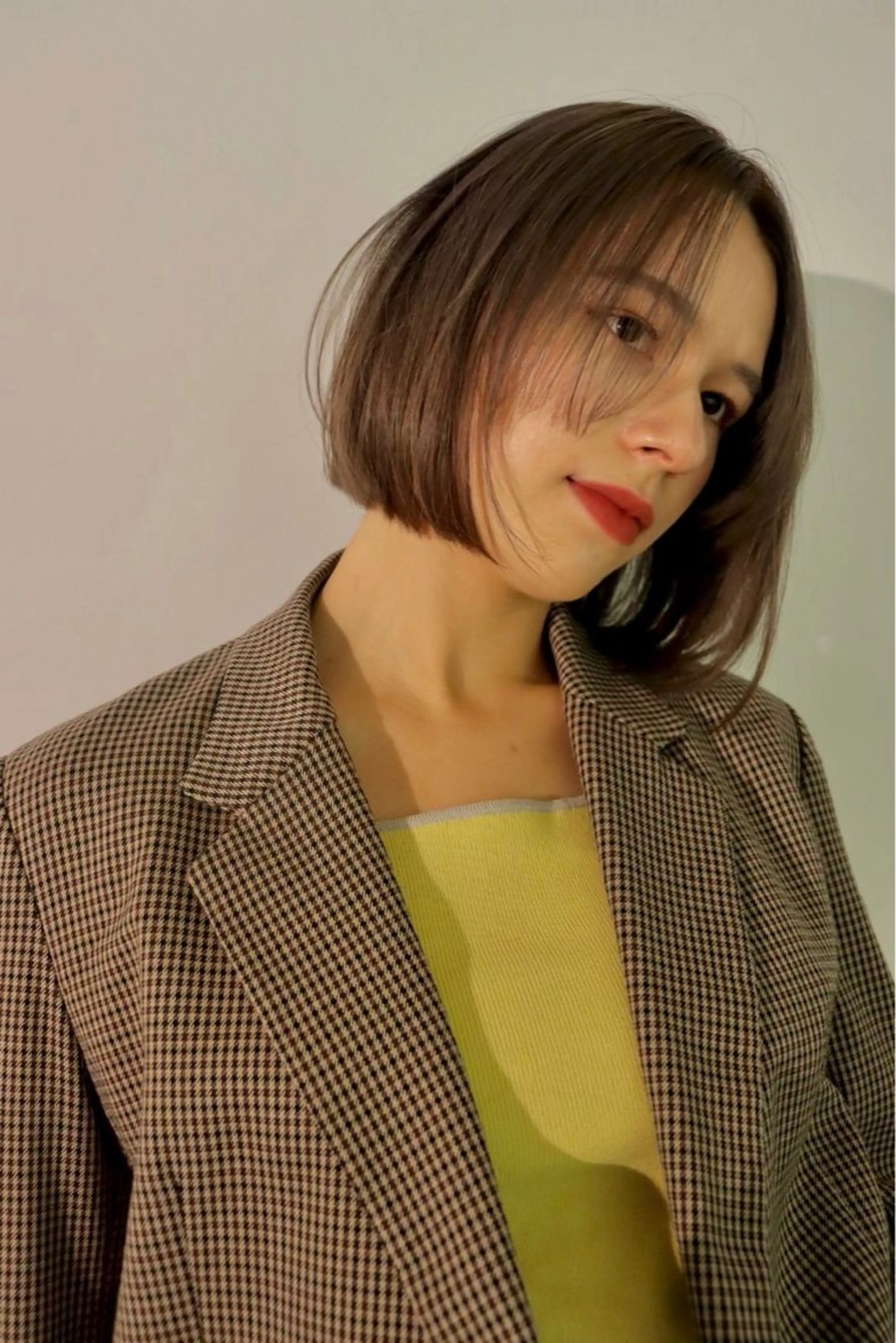 ミディアム カラー ベージュカラー 透明感カラー グレージュ ボブ カラー/レイヤー/ 髪質改善/PAAQのヘアスタイル