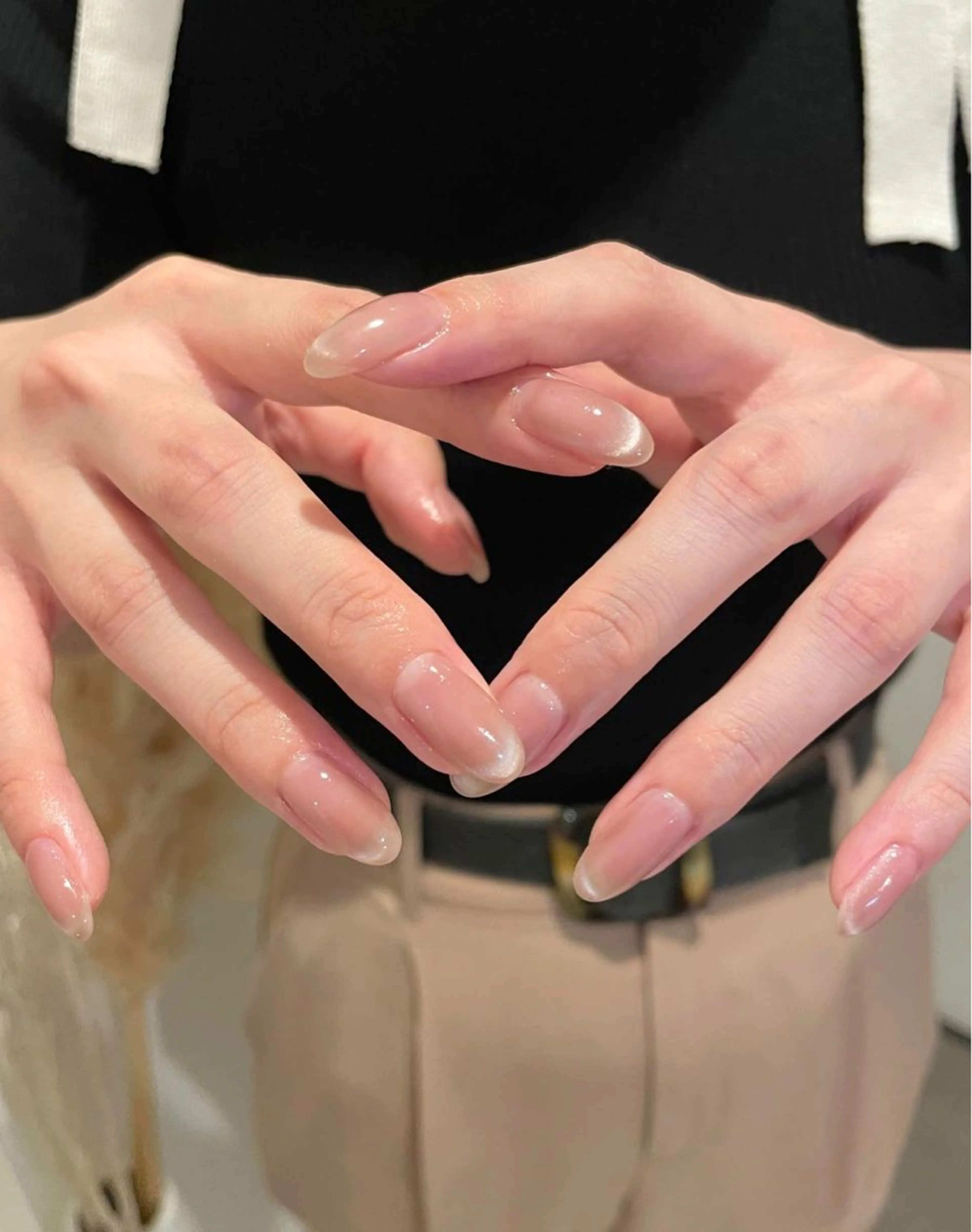 ネイル フラッシュネイル フレンチネイル グラデーション キラキラネイル 韓国ネイル ハンドネイル rina nailのネイルデザイン