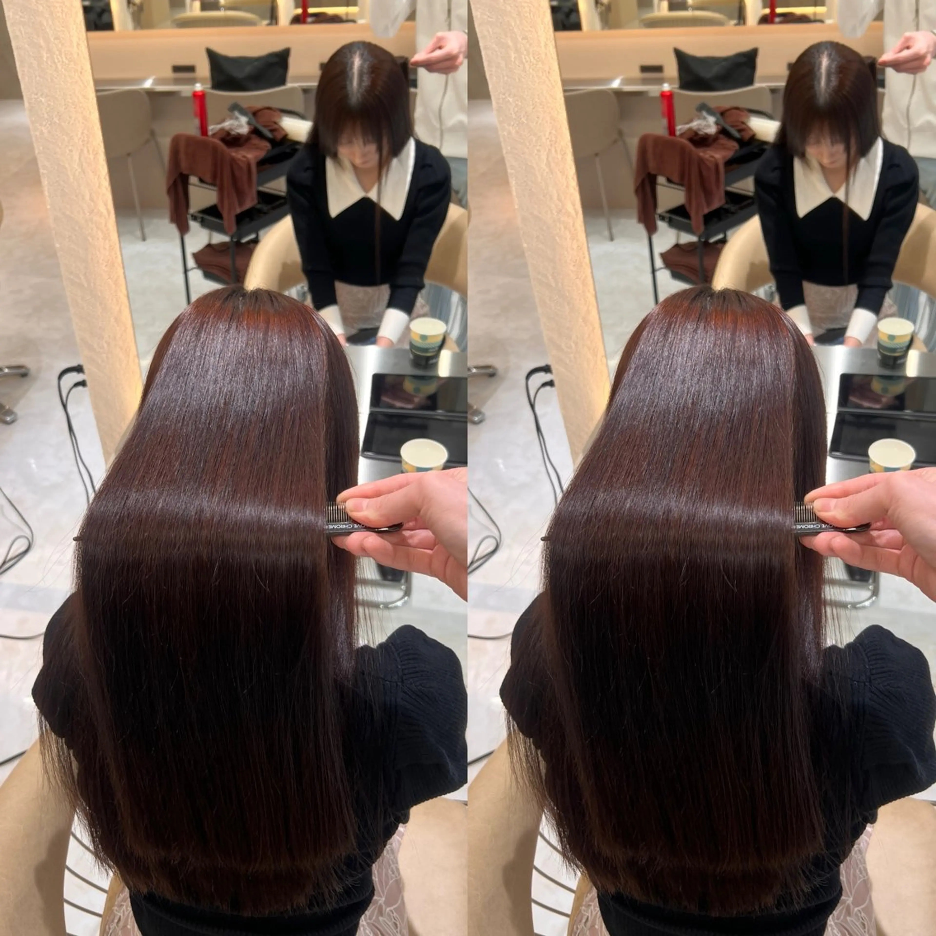 セミロング 髪質改善 トリートメント カット トリートメント 💕韓国レイヤー× 髪質改善　宮内諒のヘアスタイル