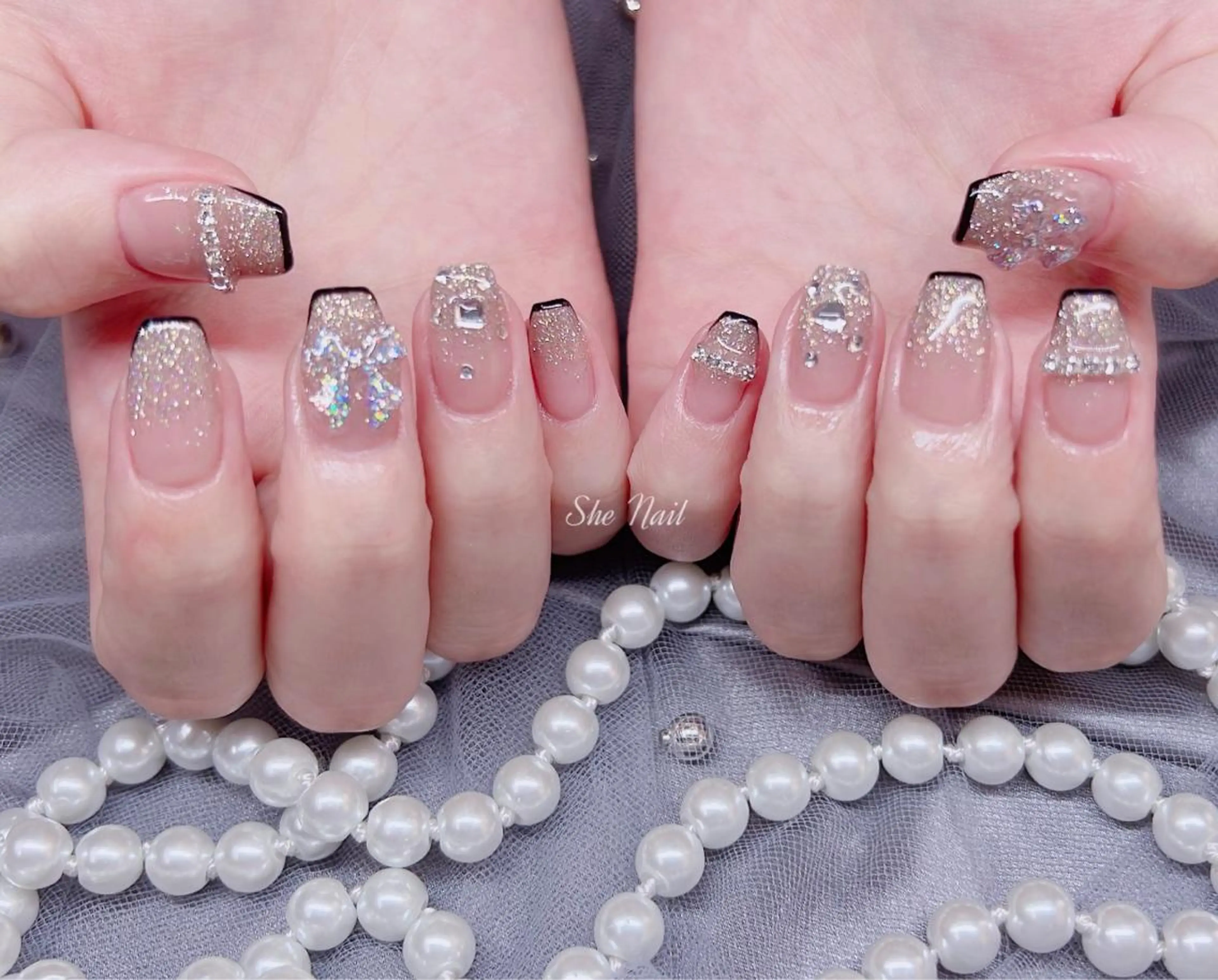 ネイル チークネイル 長さ出し フレンチネイル マグネットネイル 持ち込み ハンドネイル She   Nail所属・ISA_ BELLAのネイルデザイン