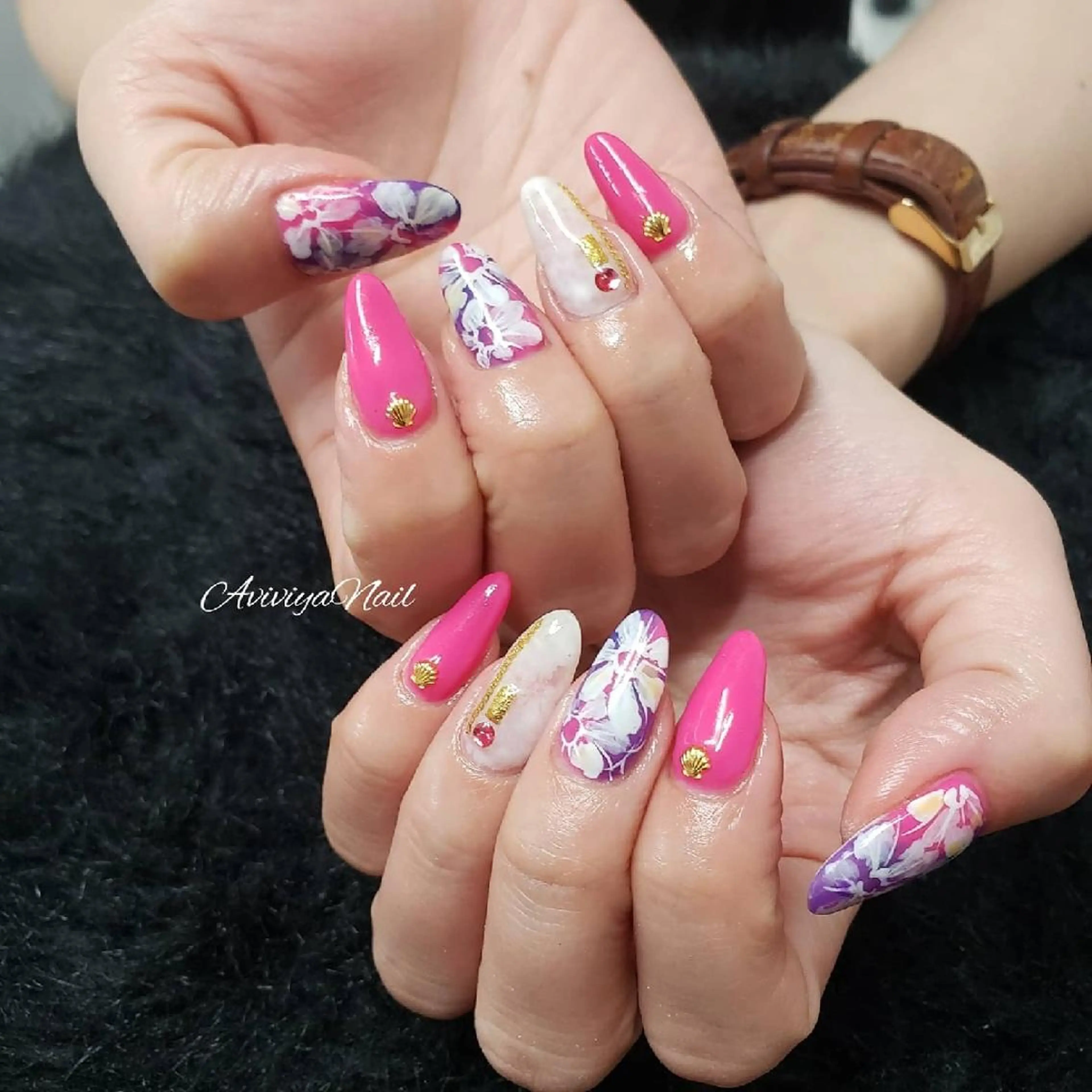 ネイル フラワーネイル kubo ayaのネイルデザイン