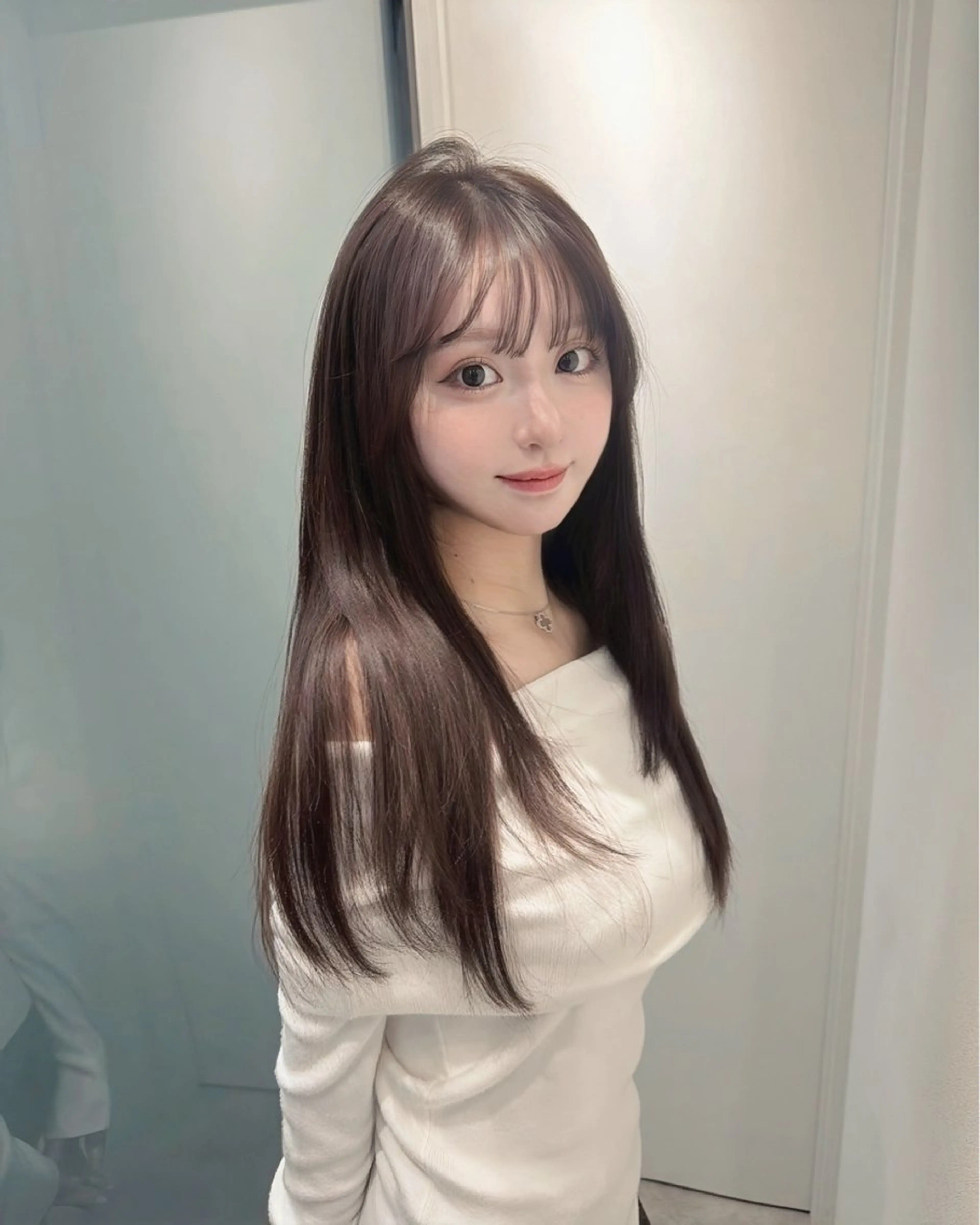 ロング 韓国風ヘア ロング 似合わせカット votan lilleyのヘアスタイル