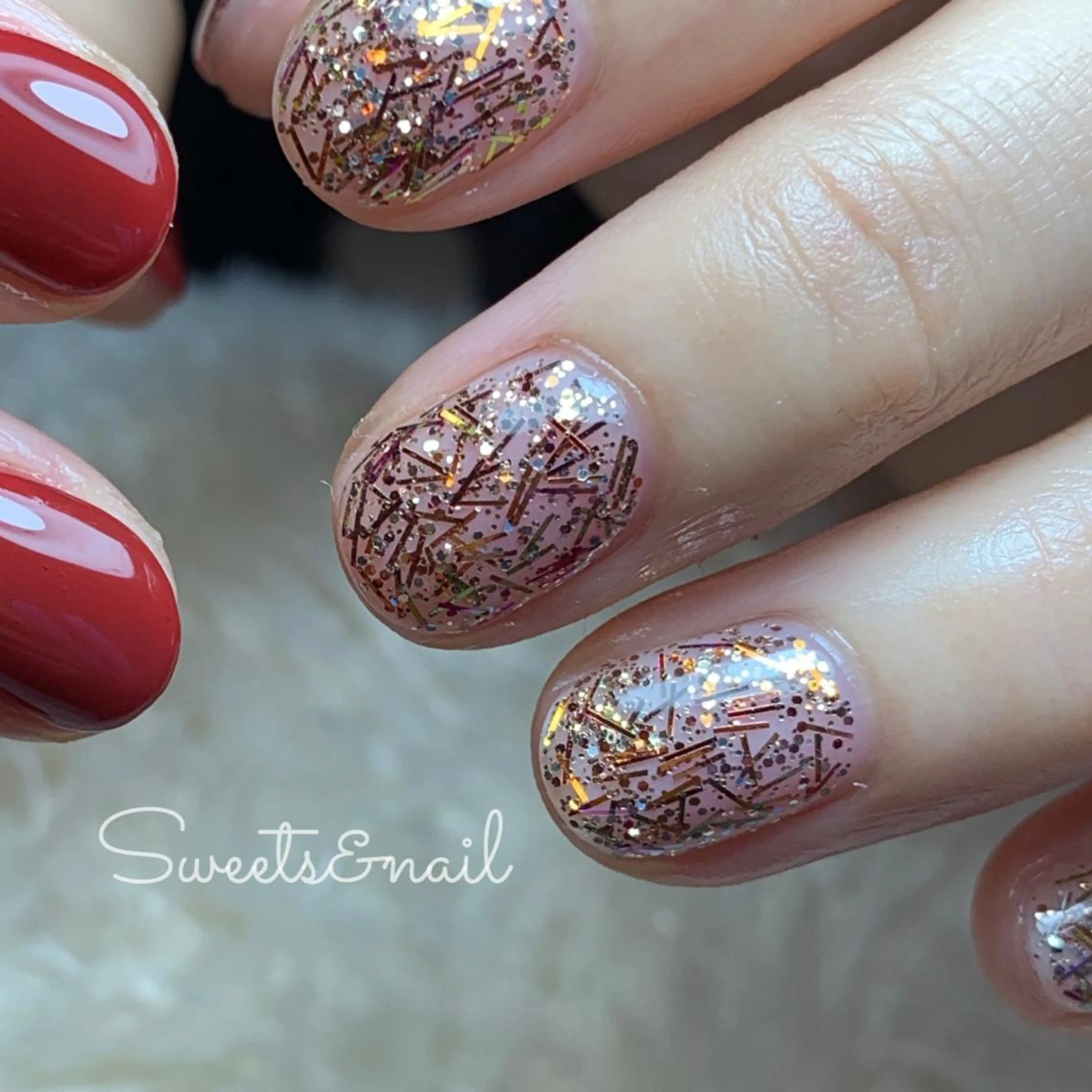 ネイル ラメ(グリッター) Sweets＆ nail みなこのネイルデザイン