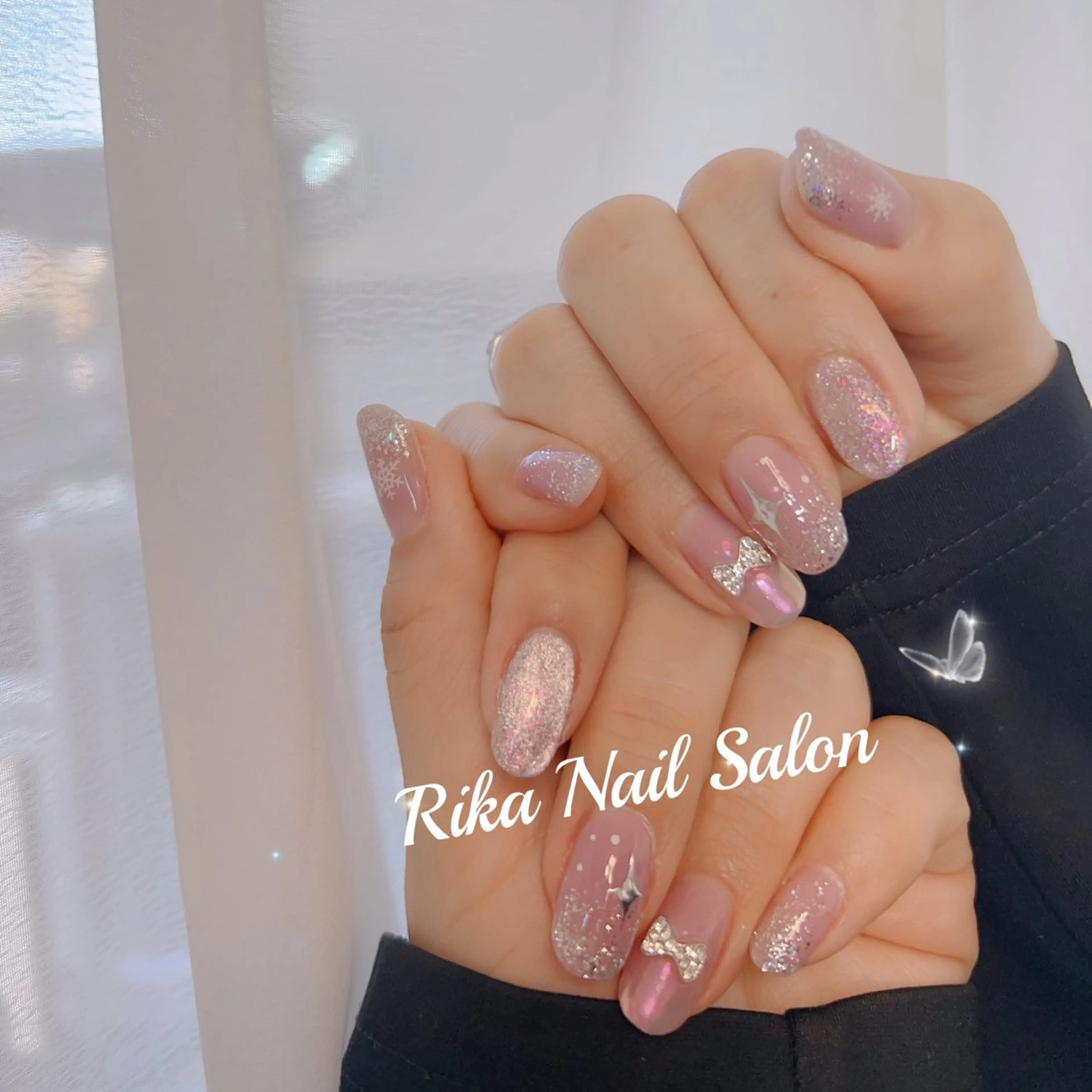 ネイル 成人式 フレンチネイル ジェルネイル グラデーション マグネットネイル Rika  nail cocoのネイルデザイン