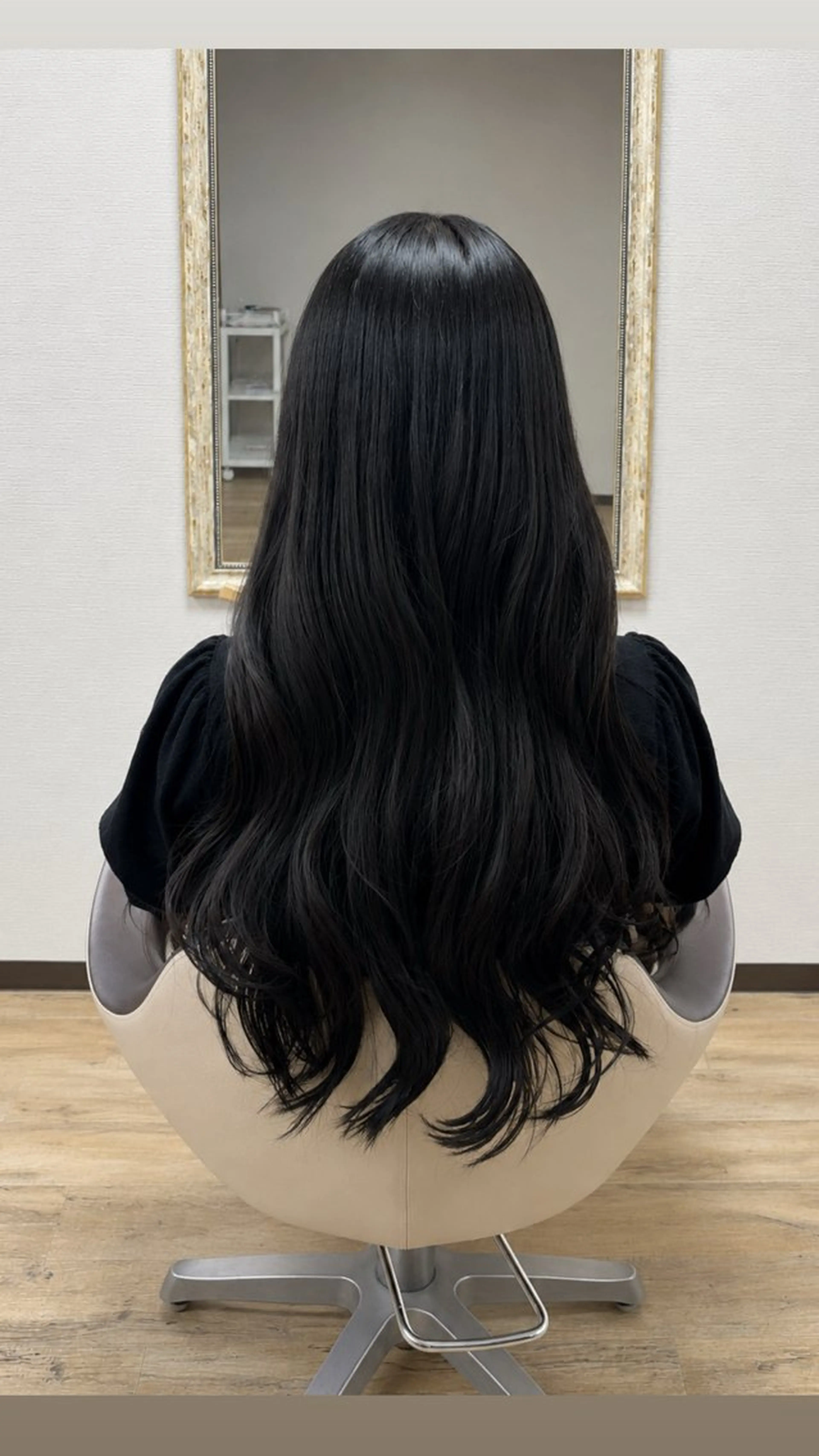 ロング カラー 黒髪 ブラウンカラー 透明感カラー 丸本 瑠奈のヘアスタイル