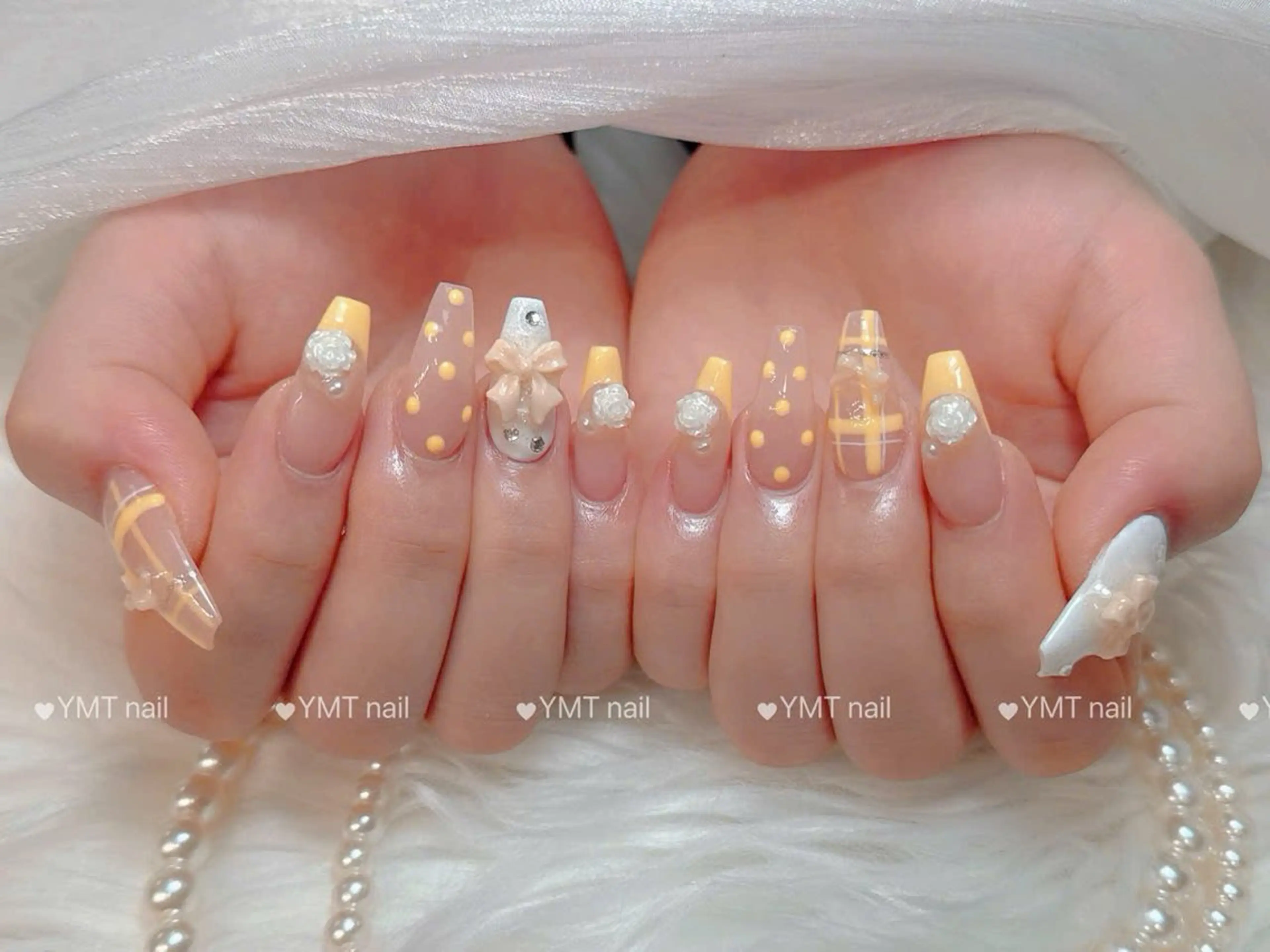 ネイル 長さ出し フットネイル ジェルネイル 韓国ネイル マグネットネイル ハンドネイル YMT NailStudioのネイルデザイン