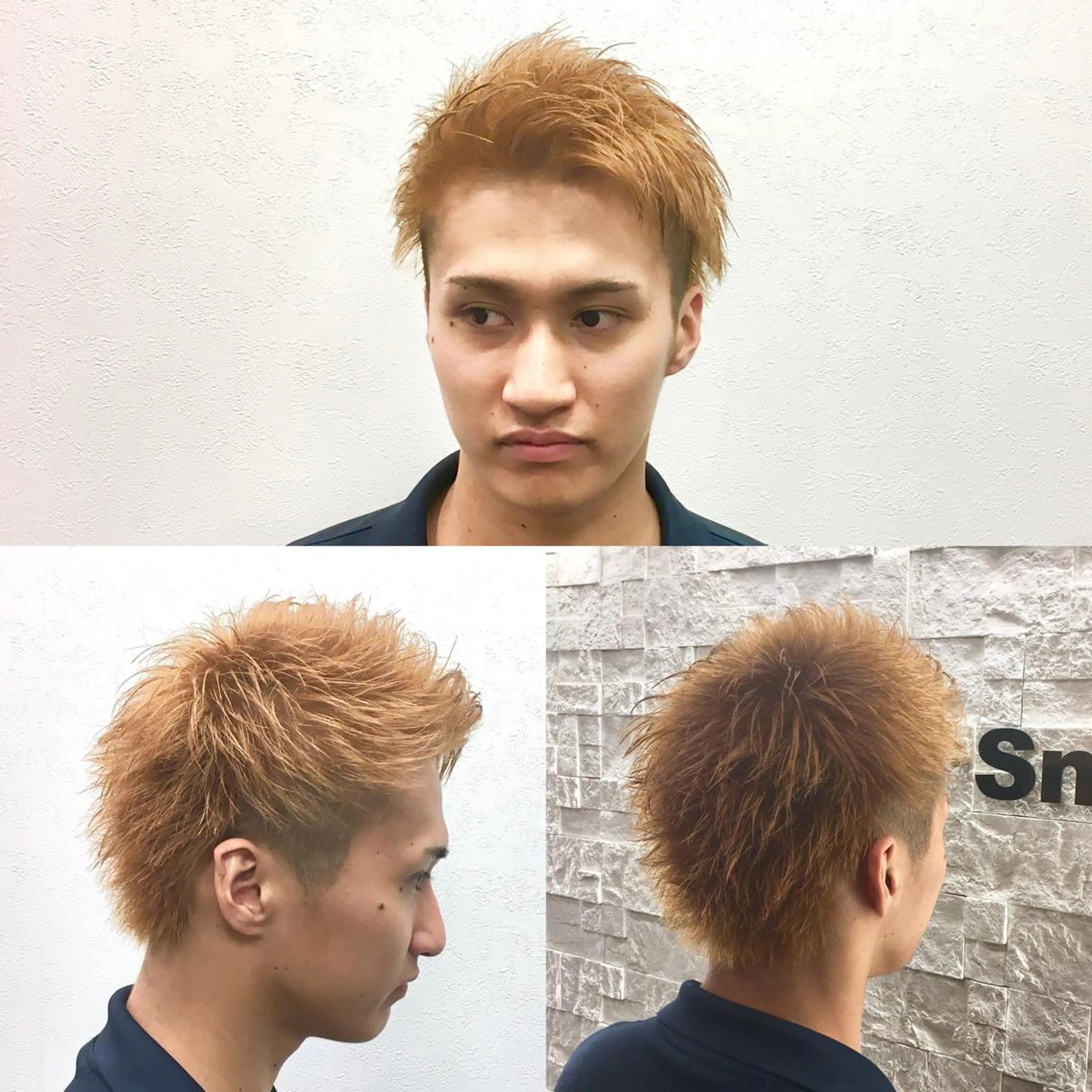 ショート カラー メンズ メンズブリーチ アッシュ ベージュカラー ブリーチ 前田賢生 ご新規様はNGのヘアスタイル