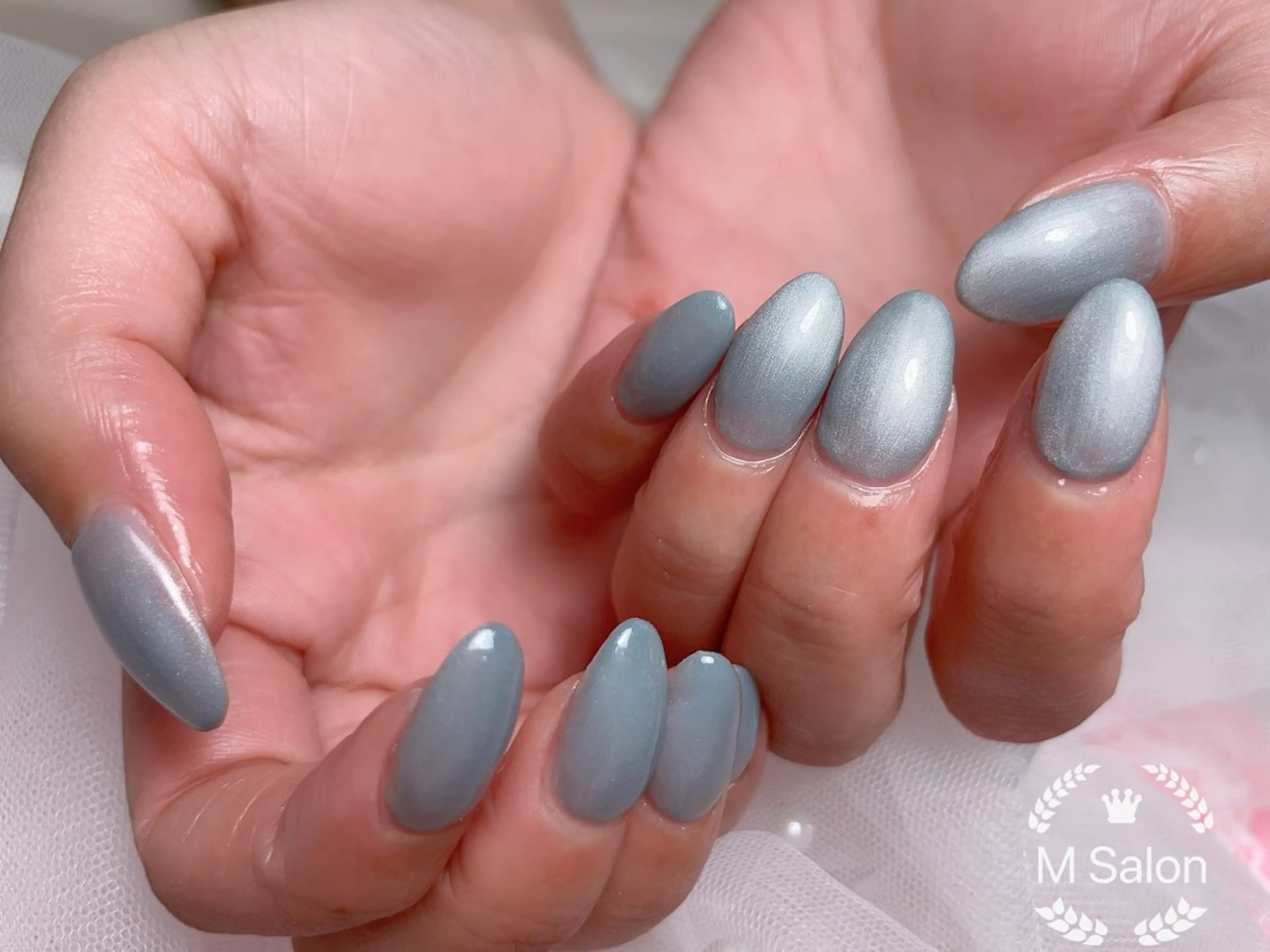 ネイル フレンチネイル マグネットネイル ニュアンスネイル オフィスネイル ワンカラーネイル ハンドネイル Mnail _KKのネイルデザイン