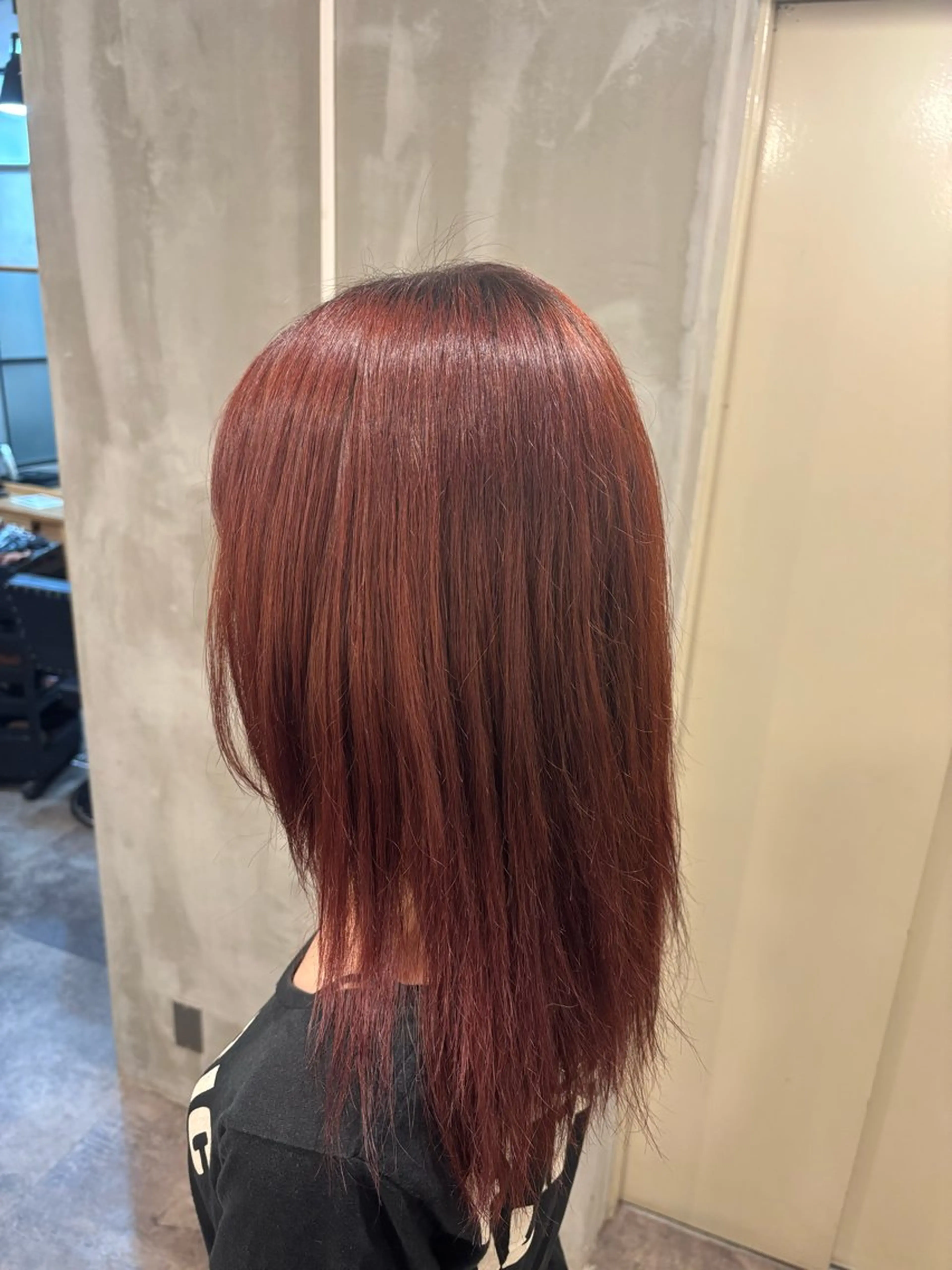 カラー レッドカラー 磯野 成基のヘアスタイル