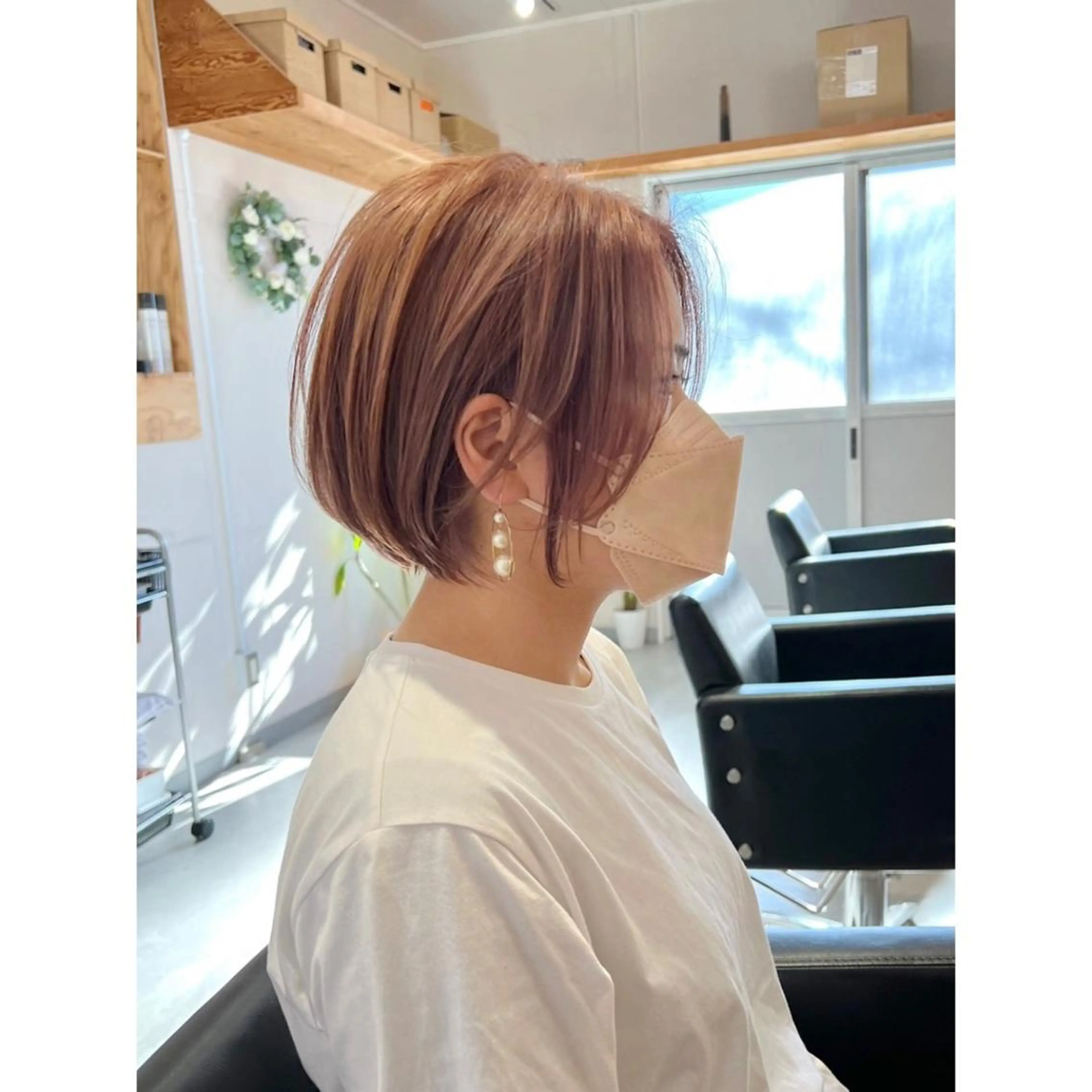 ショート ショートボブ 丸みショート ボブ ショートヘア 茅ヶ崎/ショートボブ /ハイトーン/片野のヘアスタイル