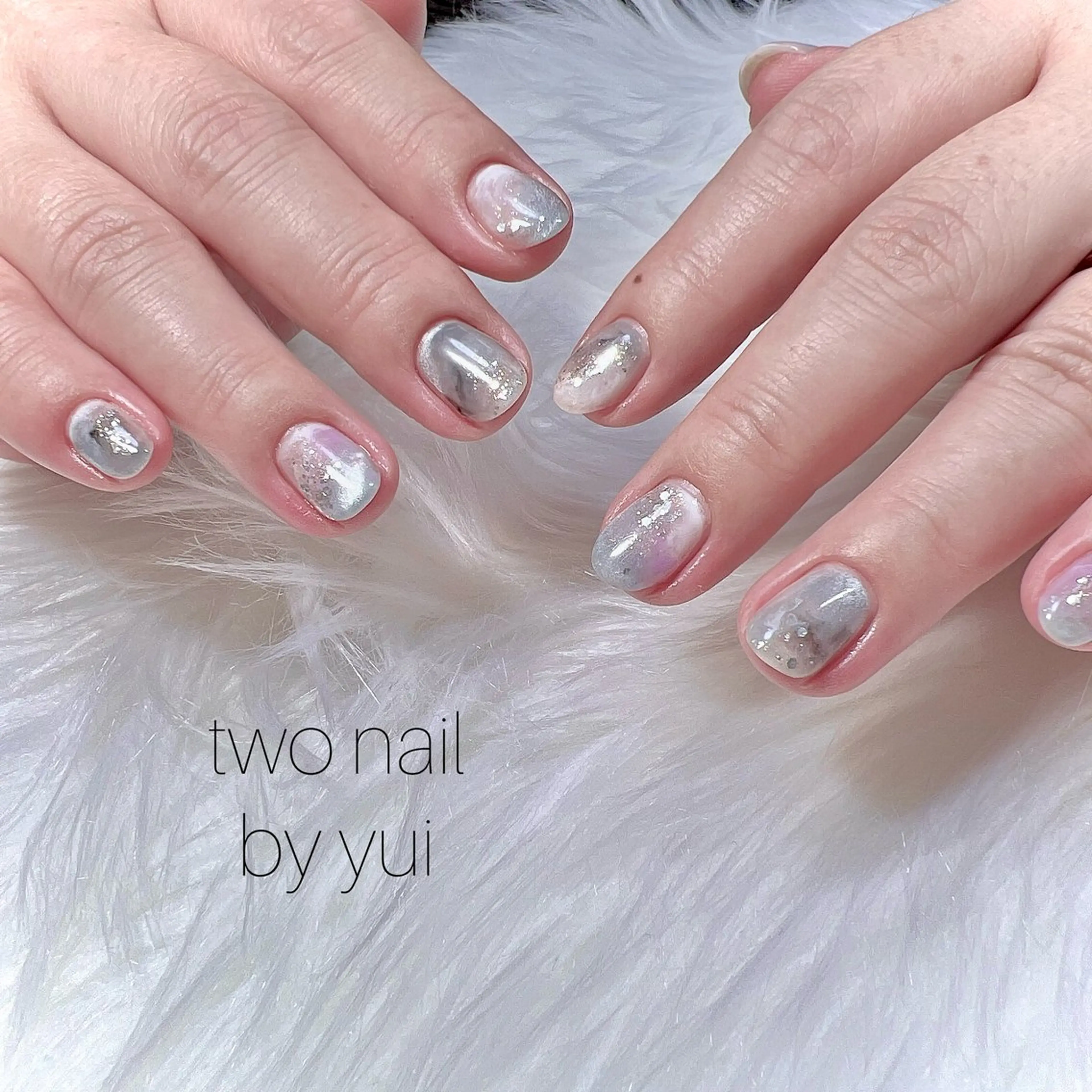 ネイル アートネイル ネイルチップ ホワイト ハンドネイル two nailのネイルデザイン