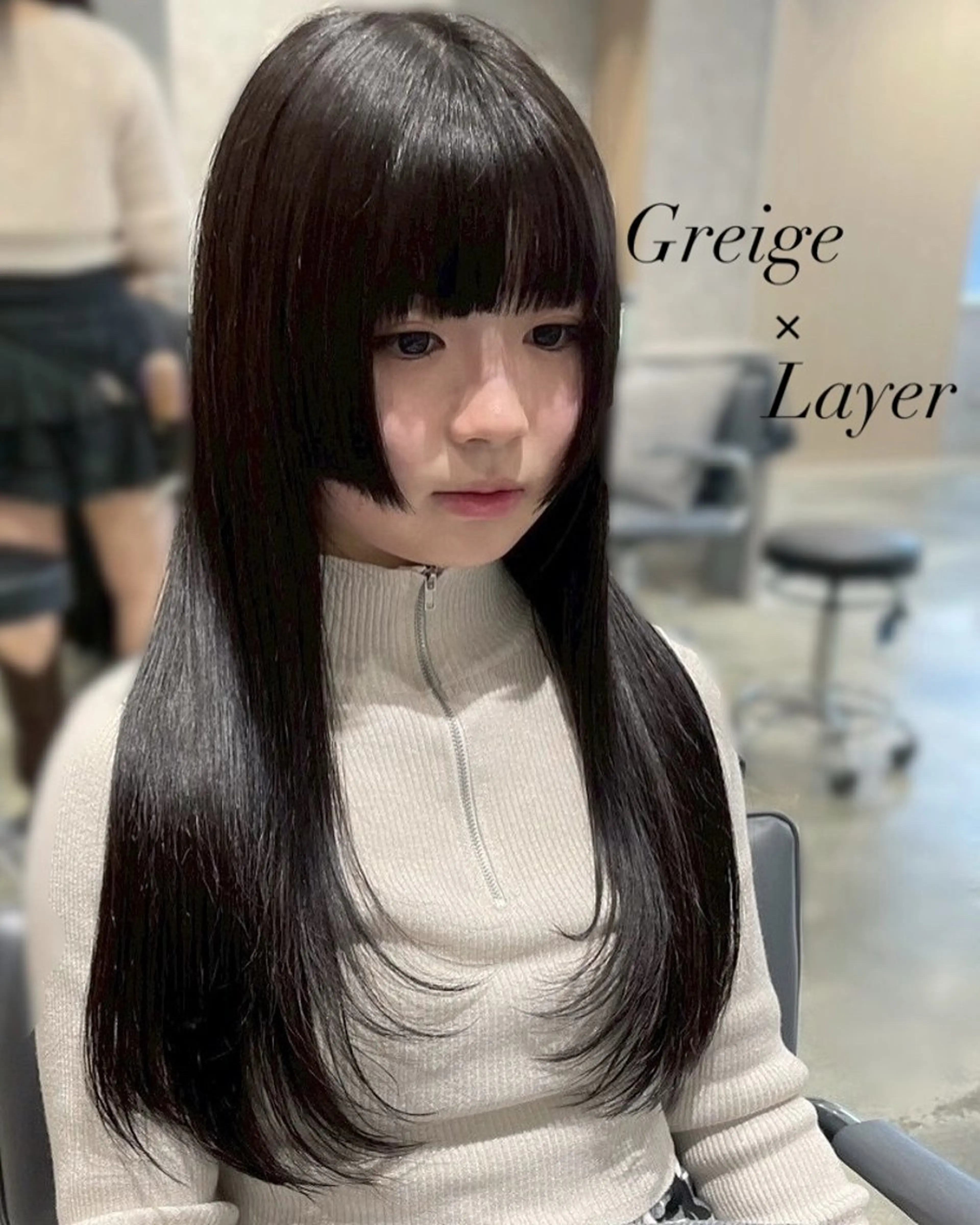 ロング カラー 透明感カラー グレージュ レイヤーカット 新宿⋆✦ Maoのヘアスタイル