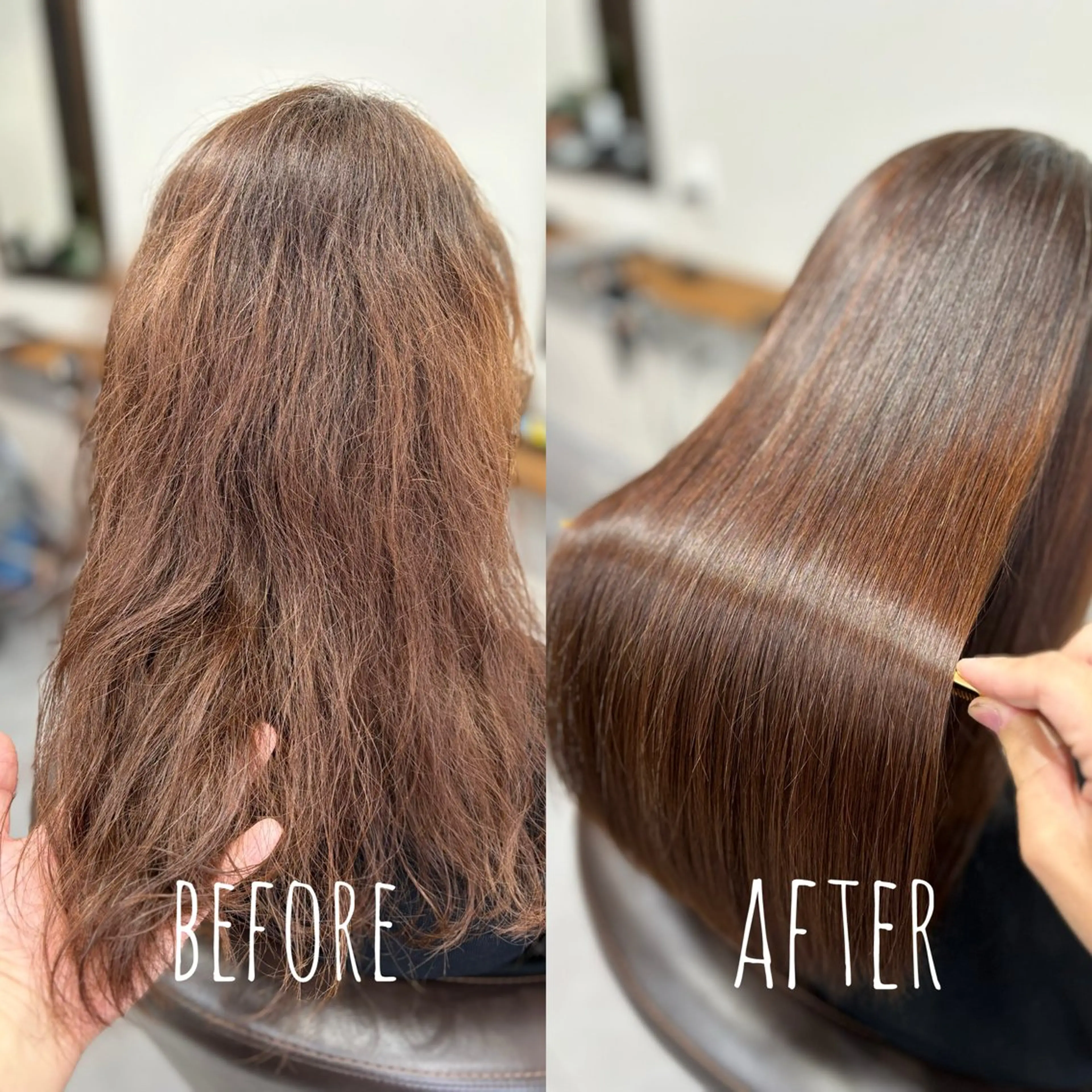 セミロング カット 縮毛矯正 トリートメント 縮毛矯正、髪質改善／ 松田 龍之介のヘアスタイル