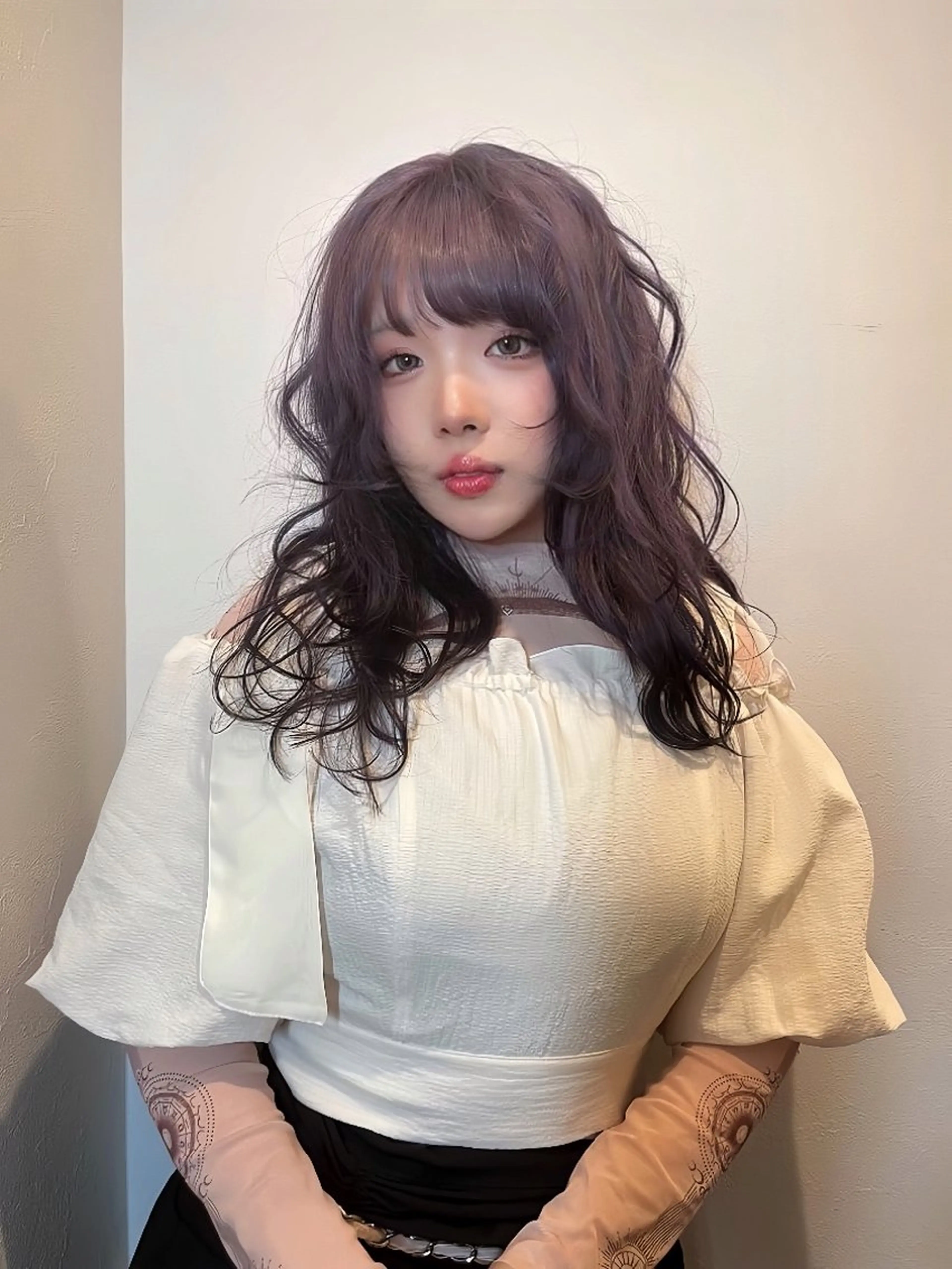 ロング カラー ベージュカラー ブリーチ デザインカラー ダブルカラー ハイトーンカラー カット ヘアカラー トリートメント 💖艶ハイトーン髪質 改善💖ケンシンのヘアスタイル