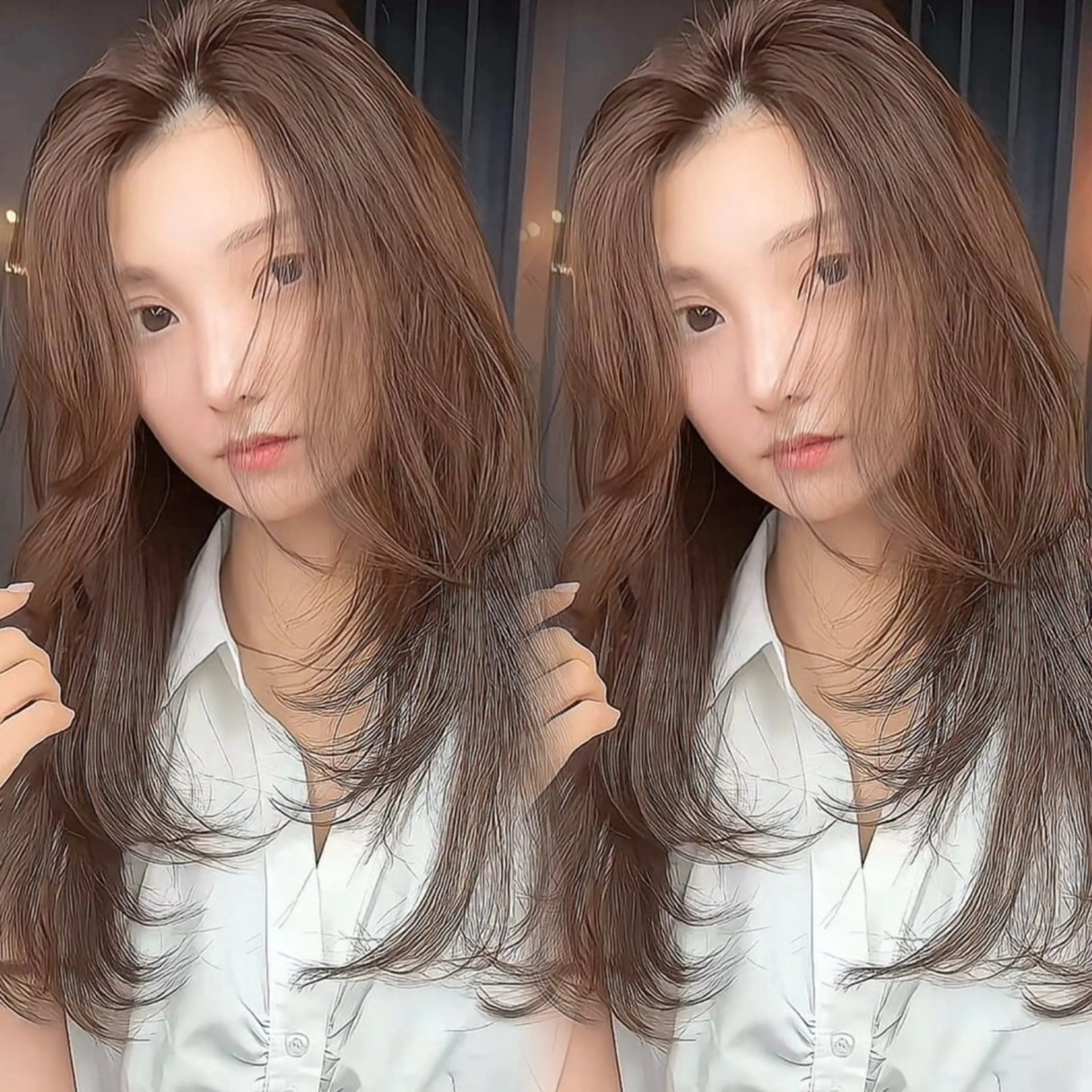セミロング カラー ヘアアレンジ カット ヘアカラー トリートメント 新宿 /髪質改善/ レイヤー/ヒュウガのヘアスタイル