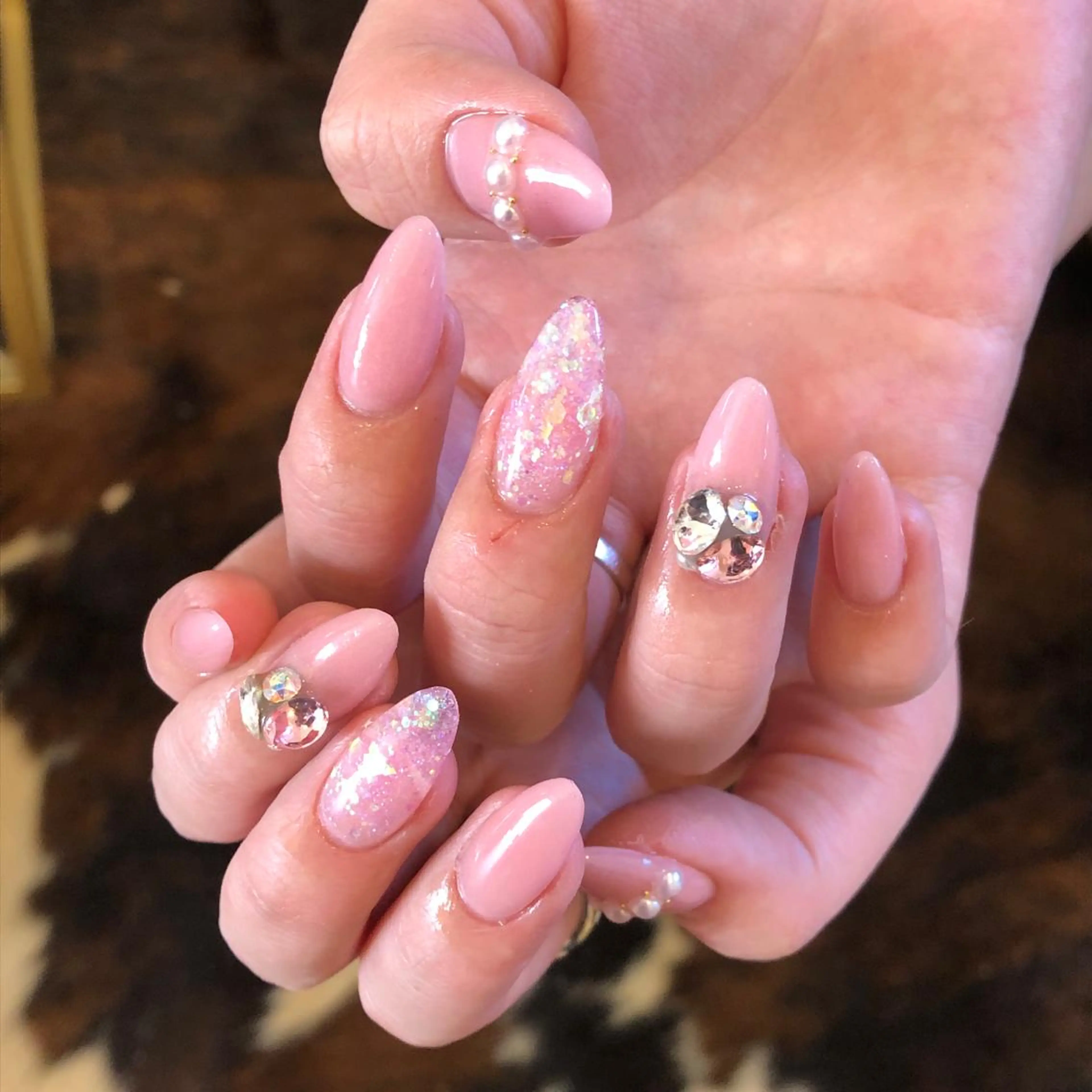 ネイル ラメ(グリッター) スカルプネイル シンプルネイル ハンドネイル 工藤 理恵のネイルデザイン